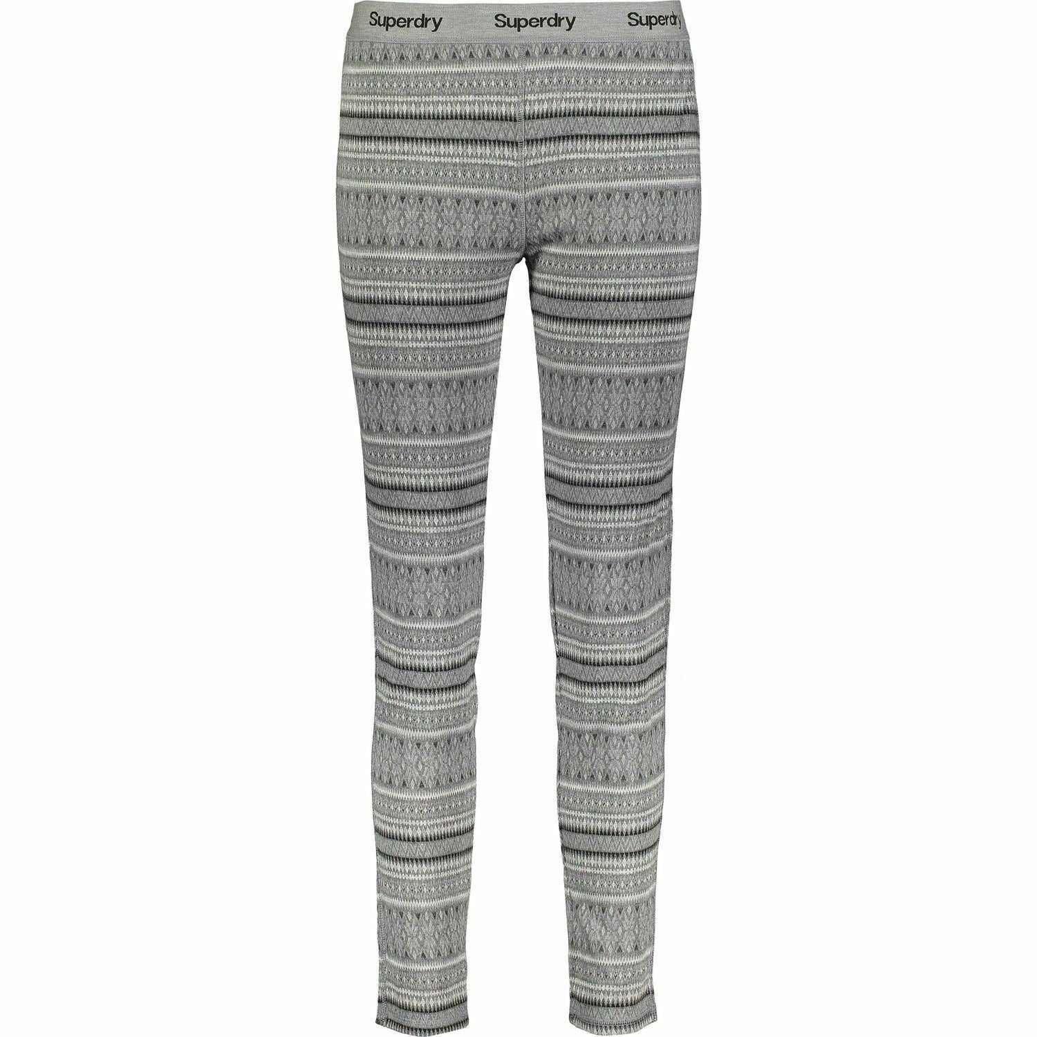 SUPERDRY Women's Grey Fairisle Jacquard Knit Leggings, size XS