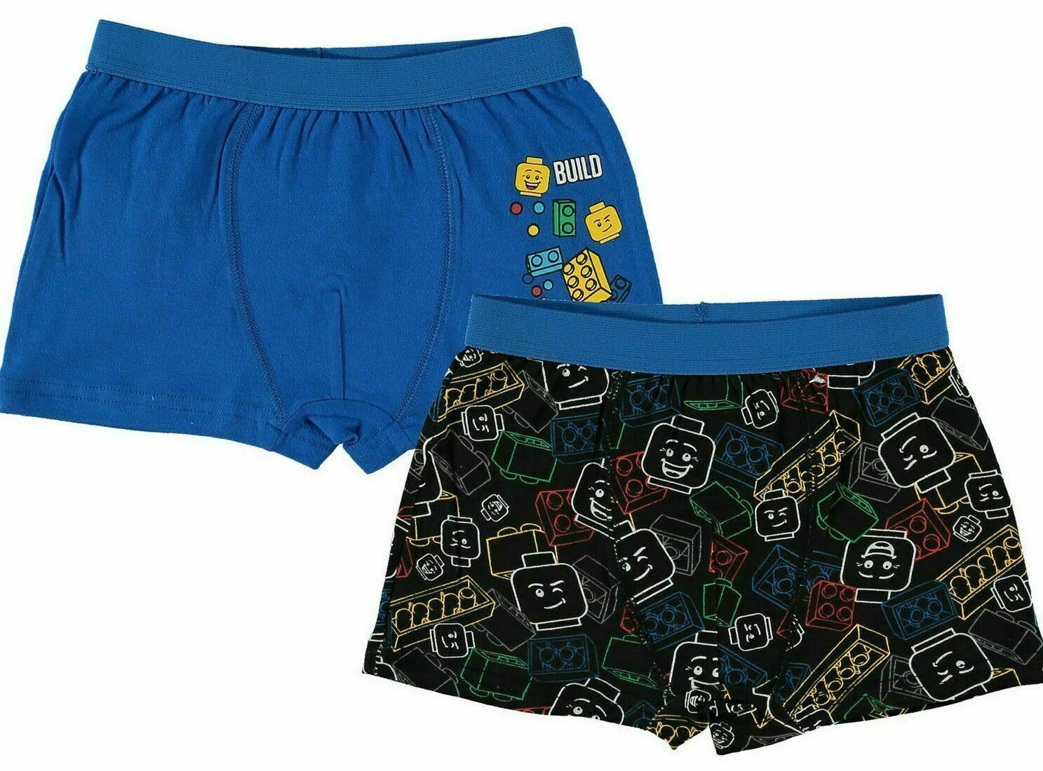 LEGO Boys' 2-pk Boxer Briefs, Underwear, Blue/Black Printed, size 6 Years