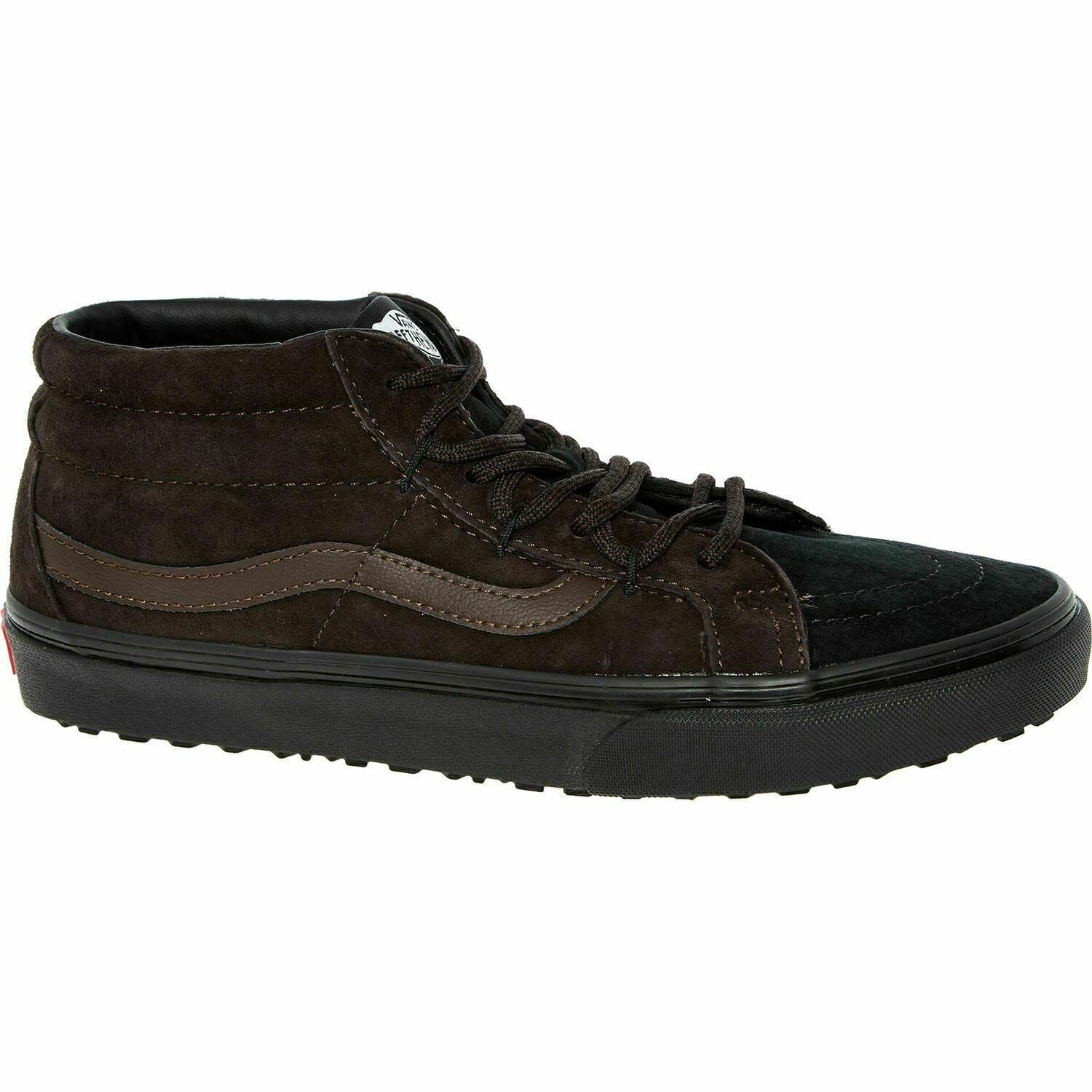 VANS: SK8-MID REISSUE Boys' Suede Leather Shoes, Brown/Black, UK junior 5