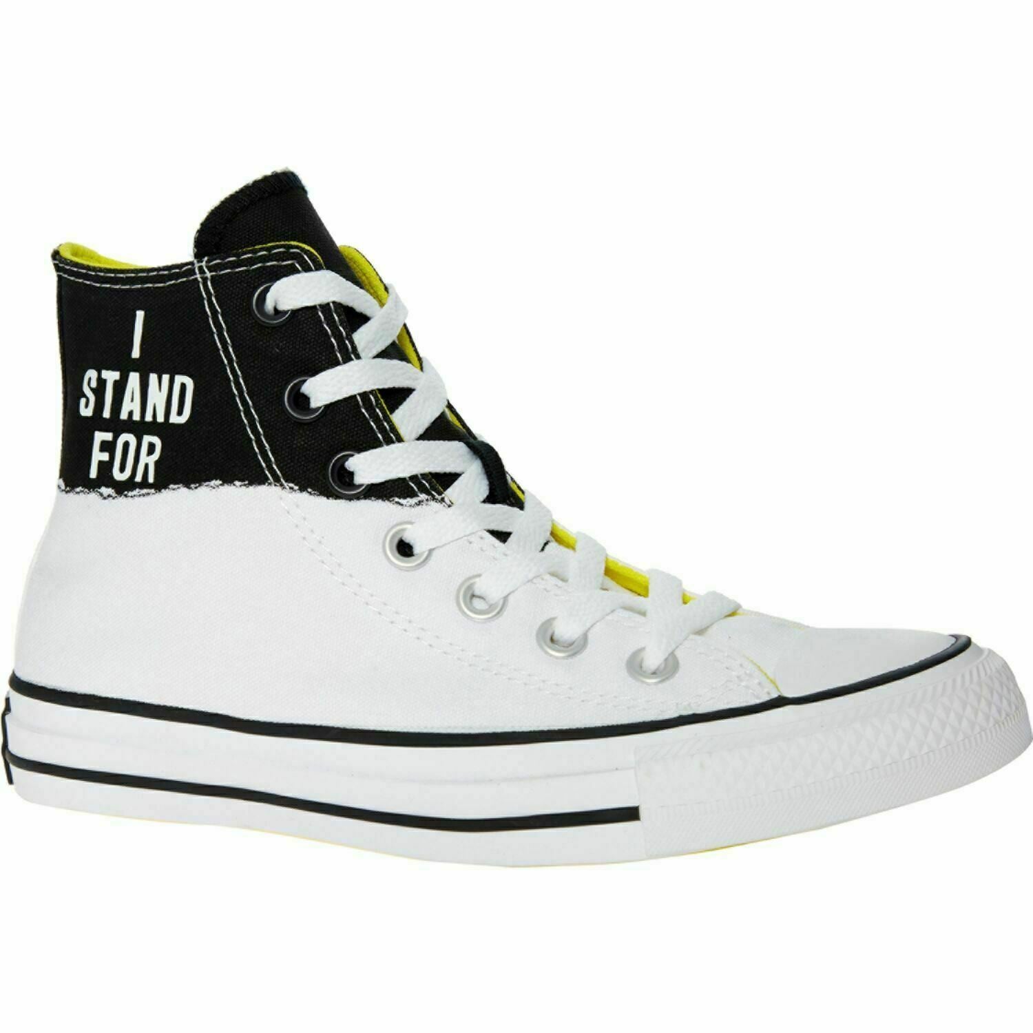 Women's Converse CTAS Hi 'I Stand For' Black and White Trainers UK 3 EUR 35 US5