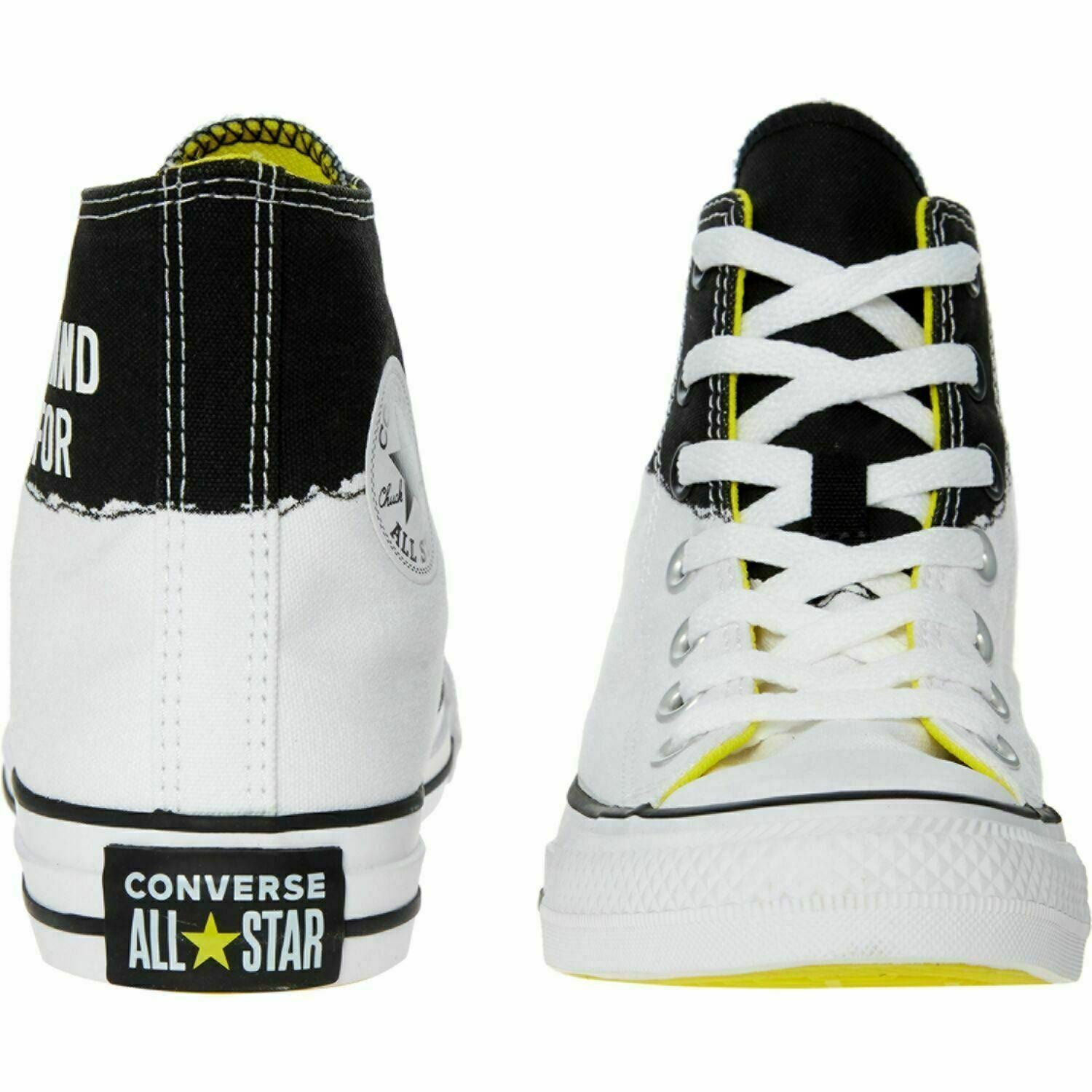 Women's Converse CTAS Hi 'I Stand For' Black and White Trainers UK 3 EUR 35 US5