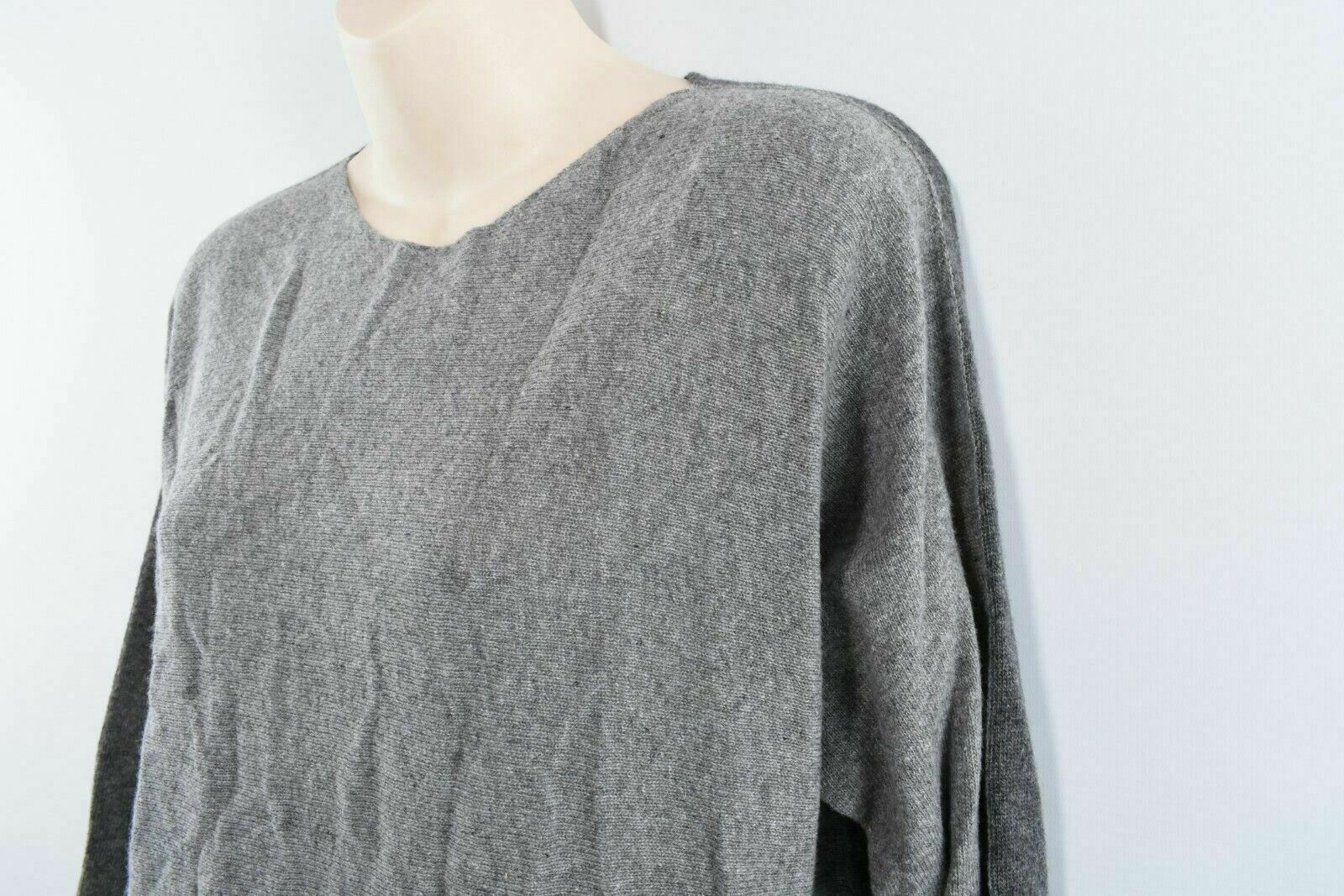 COLLEZIONE GAIA Women's Wool Blend Jumper, Light Grey/Dark Grey size S to size M