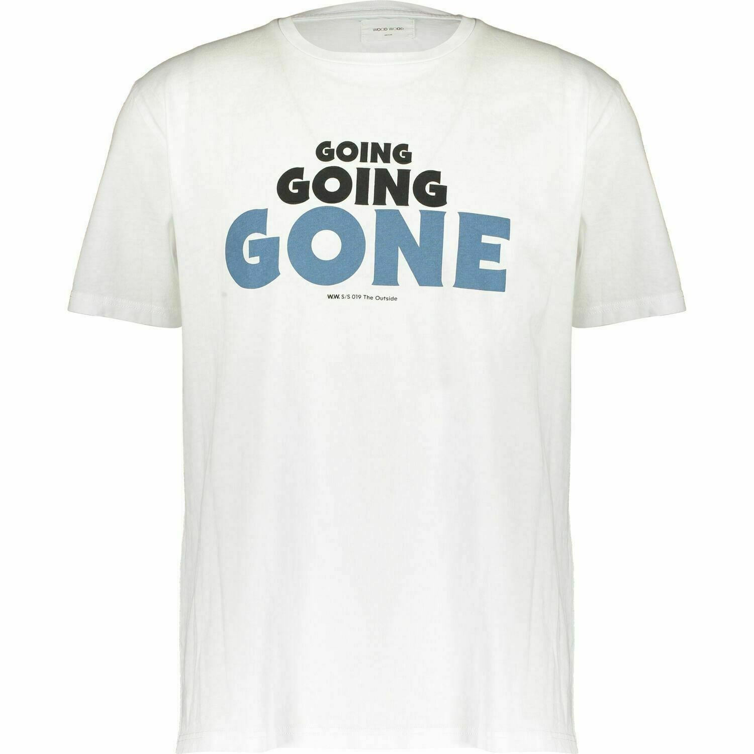 WOOD WOOD Men's "Going Going Gone" Cotton T-shirt, White, size M
