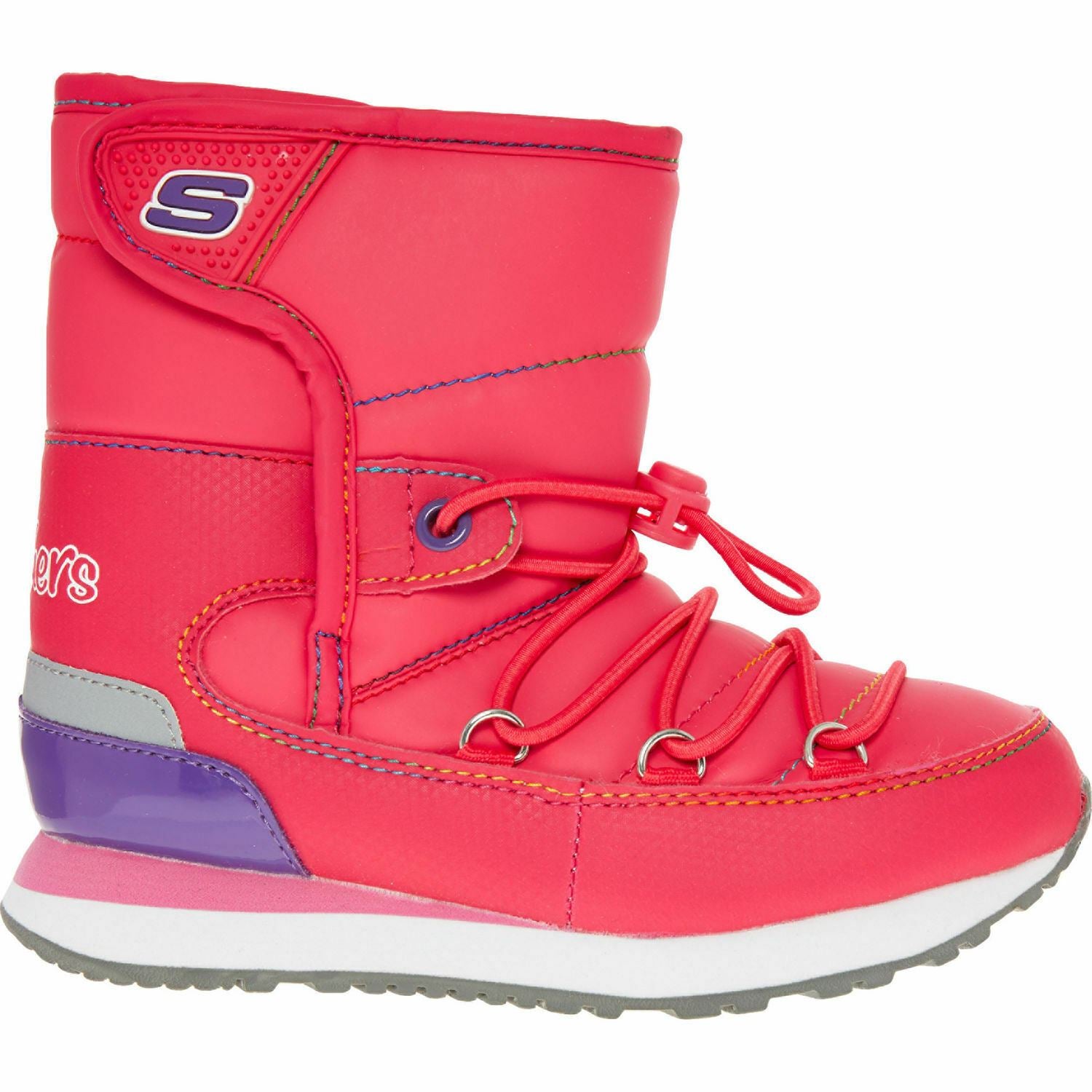 SKECHERS RETROSPECT Winter Gaze Girls' Snow Boots, Pink, size UK junior 2