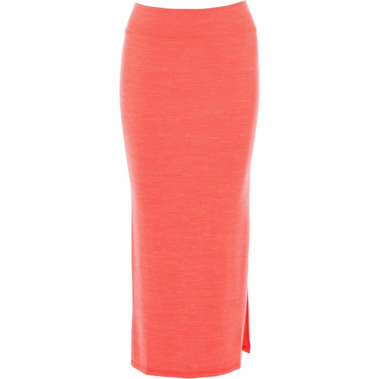 Superdry Women's Fluo Coral Pink Twist Maxi Skirt  Size Medium