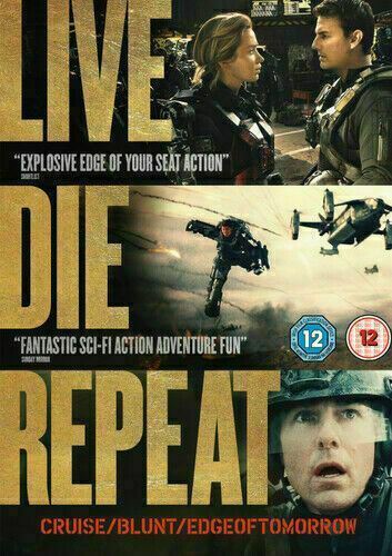 Live Die Repeat: Edge of Tomorrow 2014 (DVD) Tom Cruise, Emily Blunt