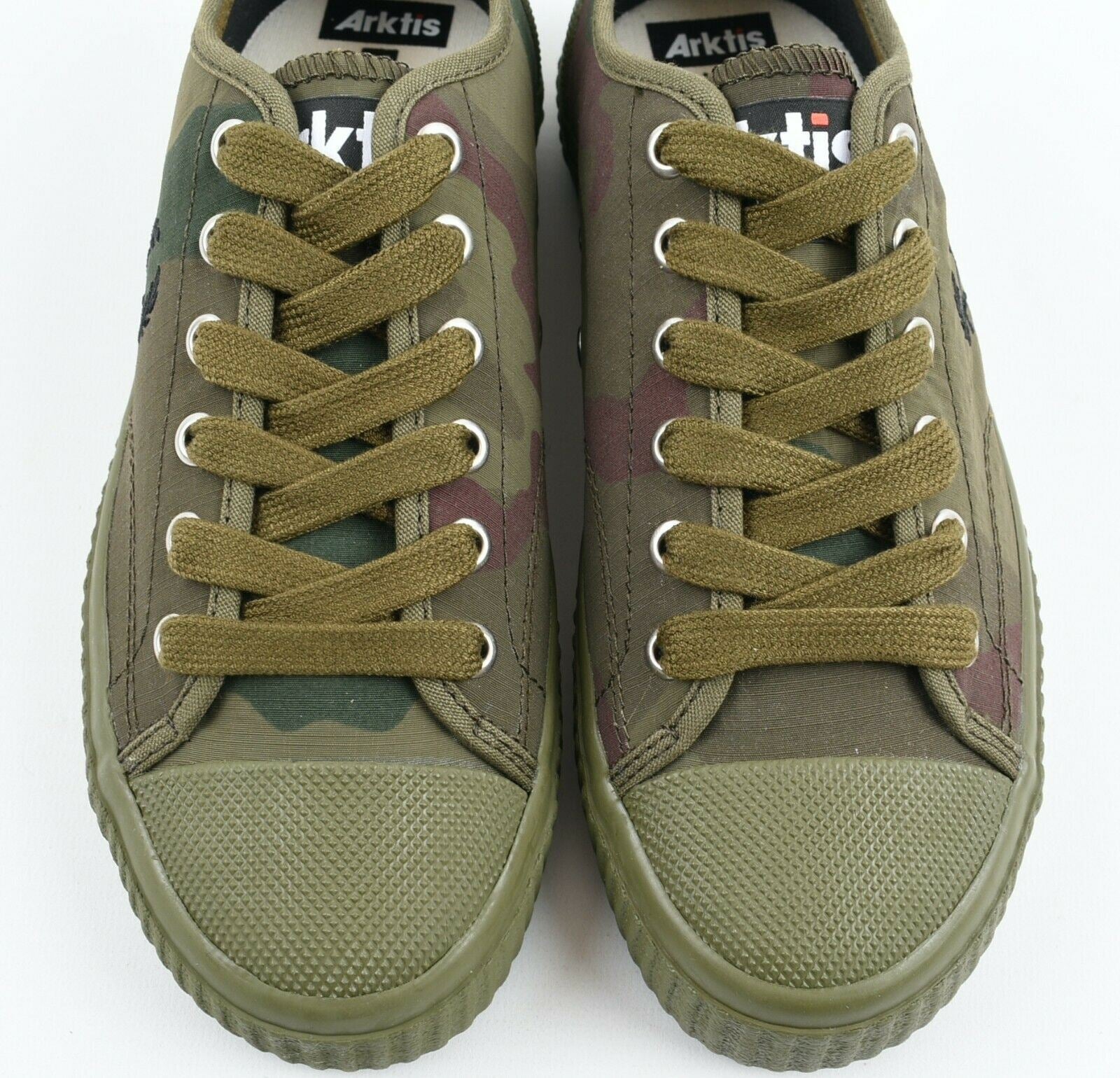 FRED PERRY x ARTIS Women's Khaki Green Camouflage Sneakers Trainers, UK 4