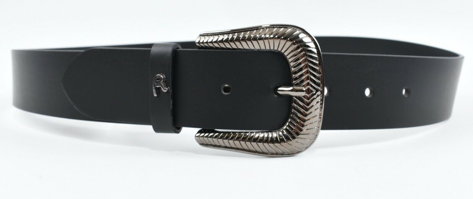REPLAY Women's Regenerated Leather Belt, Black, size W38