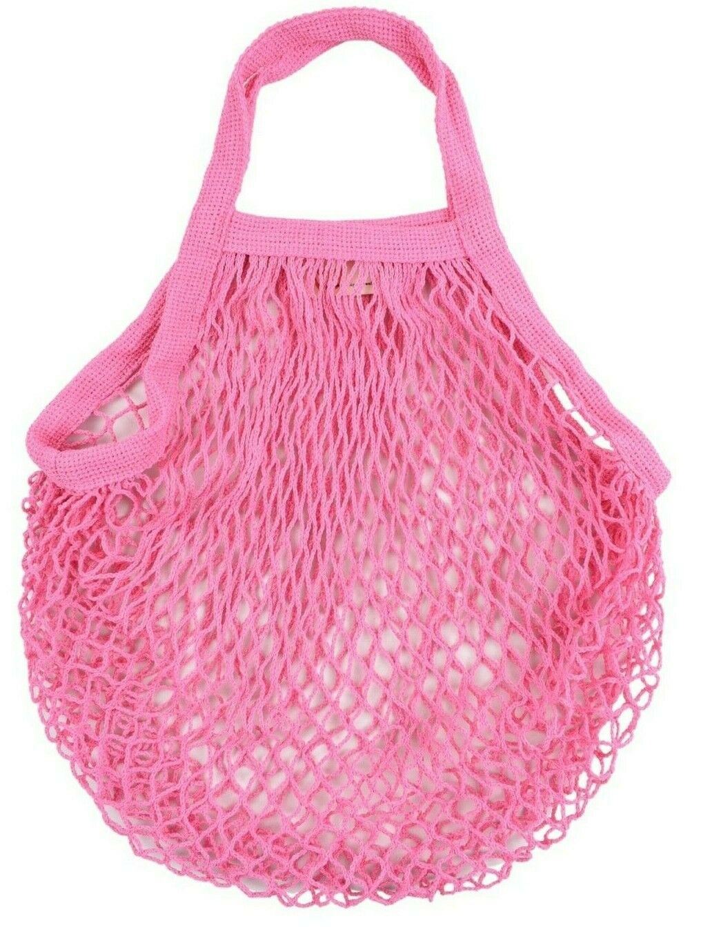 Pink Reusable Mesh Cotton Fruit/Vegetable Shopping Bag - 33x33cm