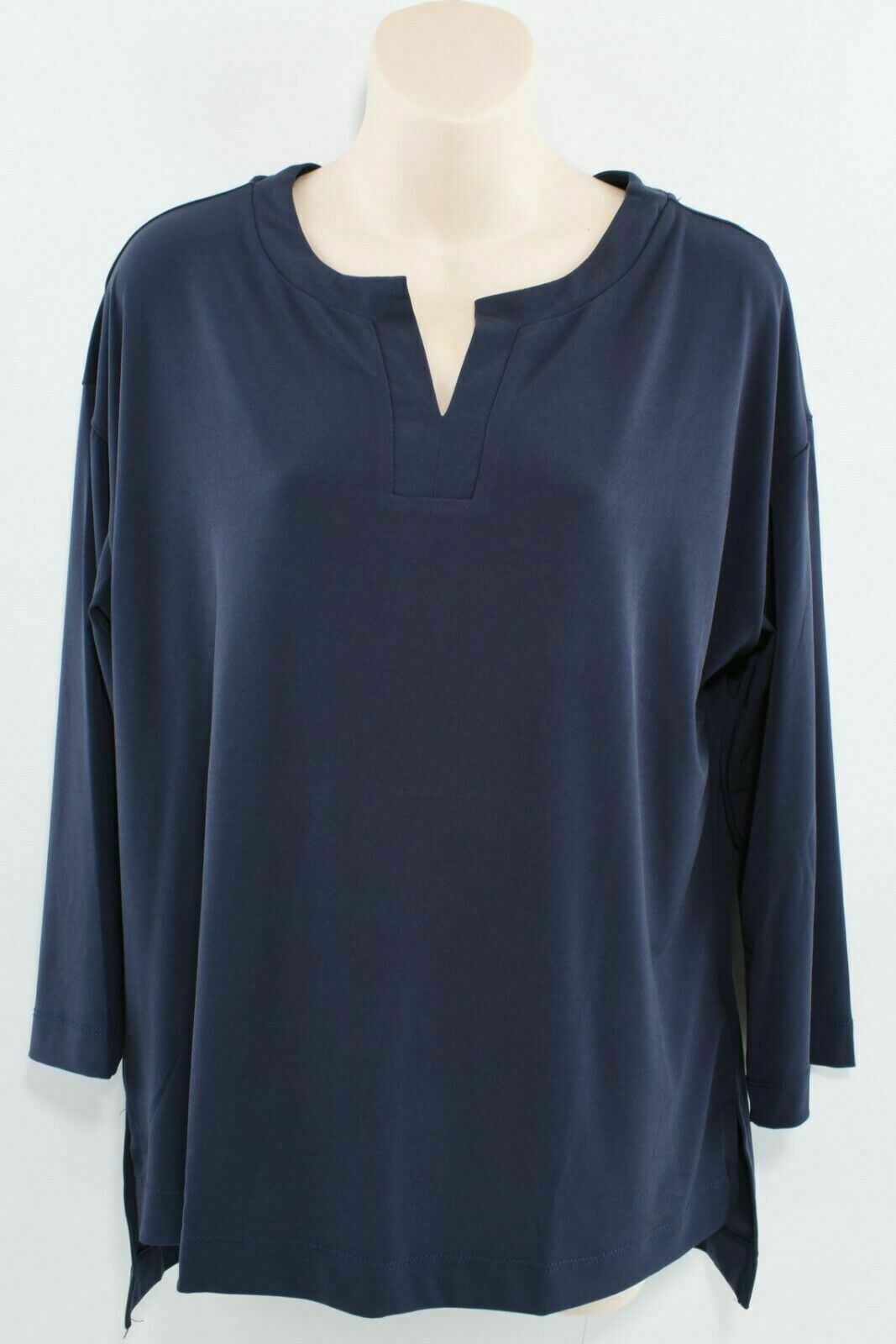 JONES NEW YORK Women's Navy Blue 3/4 Sleeve Top, size SMALL