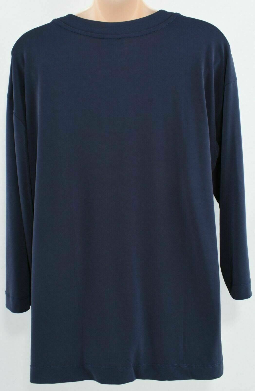 JONES NEW YORK Women's Navy Blue 3/4 Sleeve Top, size SMALL