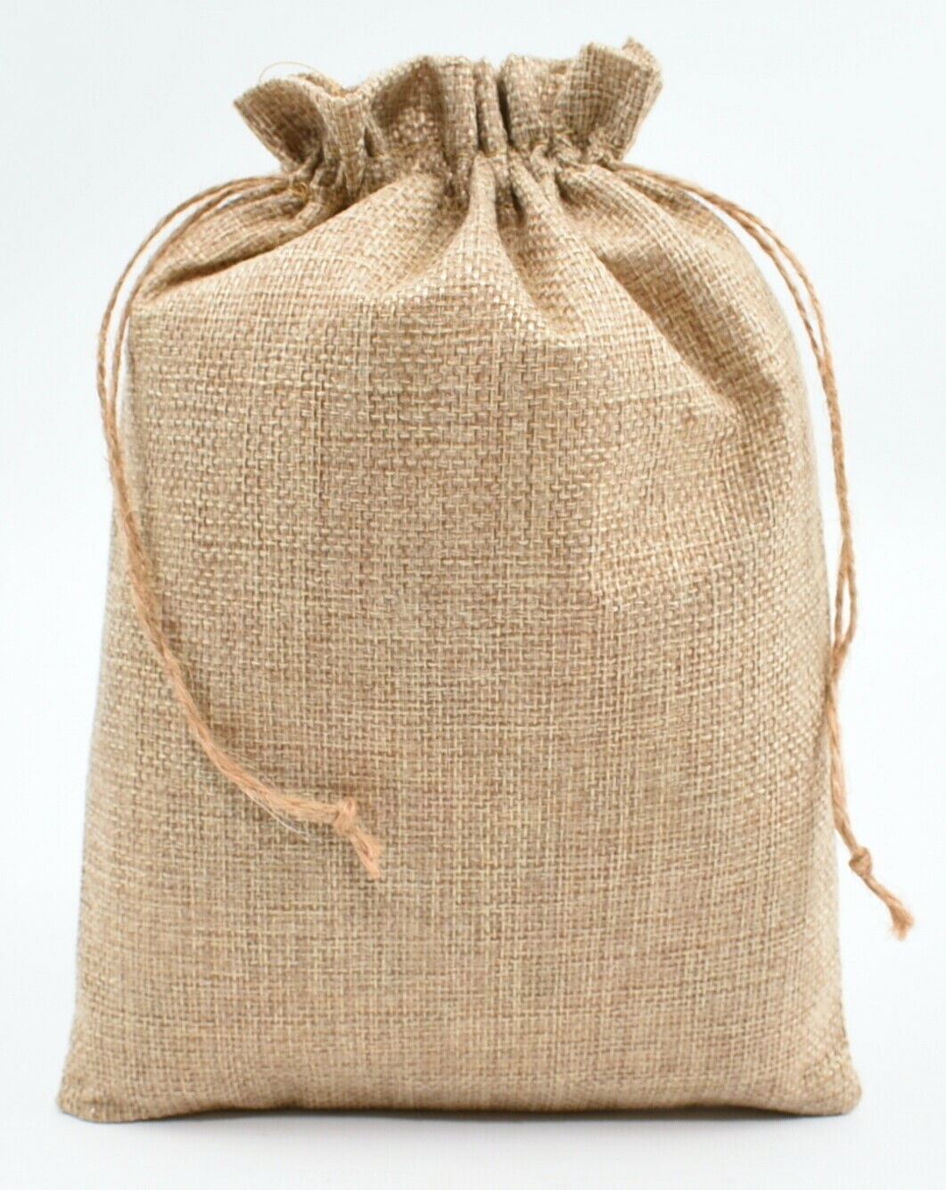 10x JUTE BURLAP DRAWSTRING BAGS Pouch Wedding Favour Gift Sacks - 17x23cm