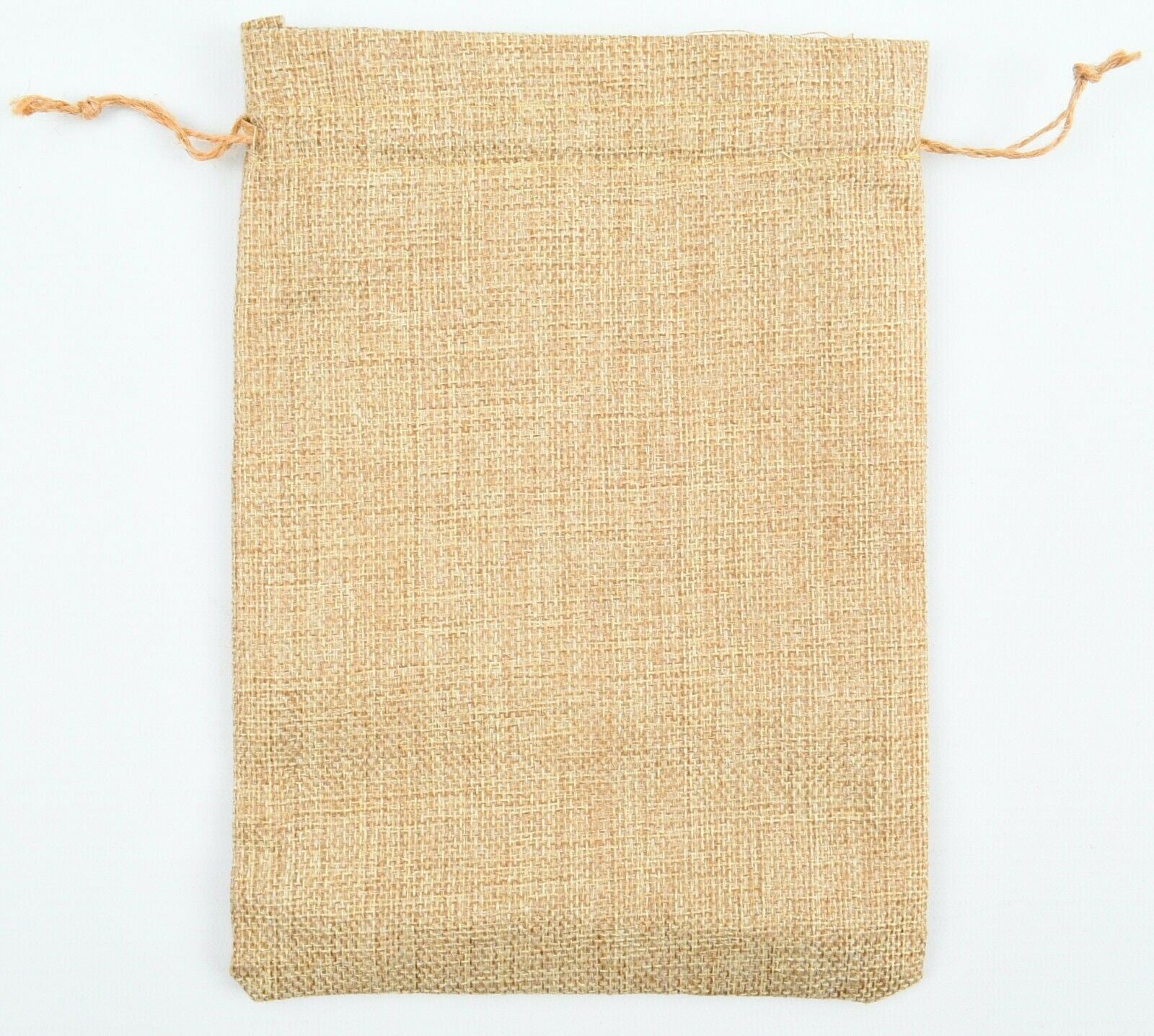 10x JUTE BURLAP DRAWSTRING BAGS Pouch Wedding Favour Gift Sacks - 17x23cm