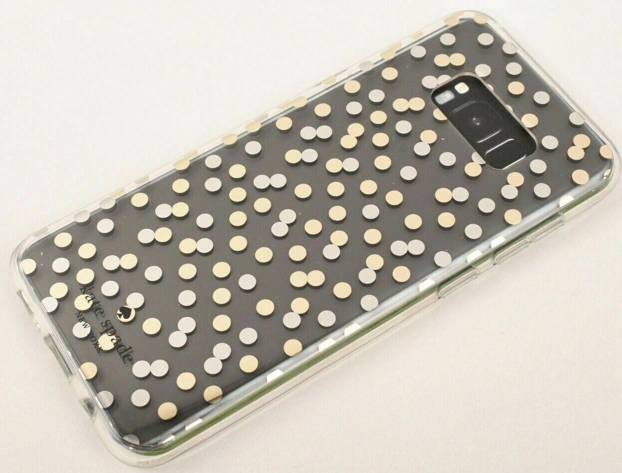 KATE SPADE Samsung Galaxy S8+ Protective Hardshell Case Cover, Clear/Dotted