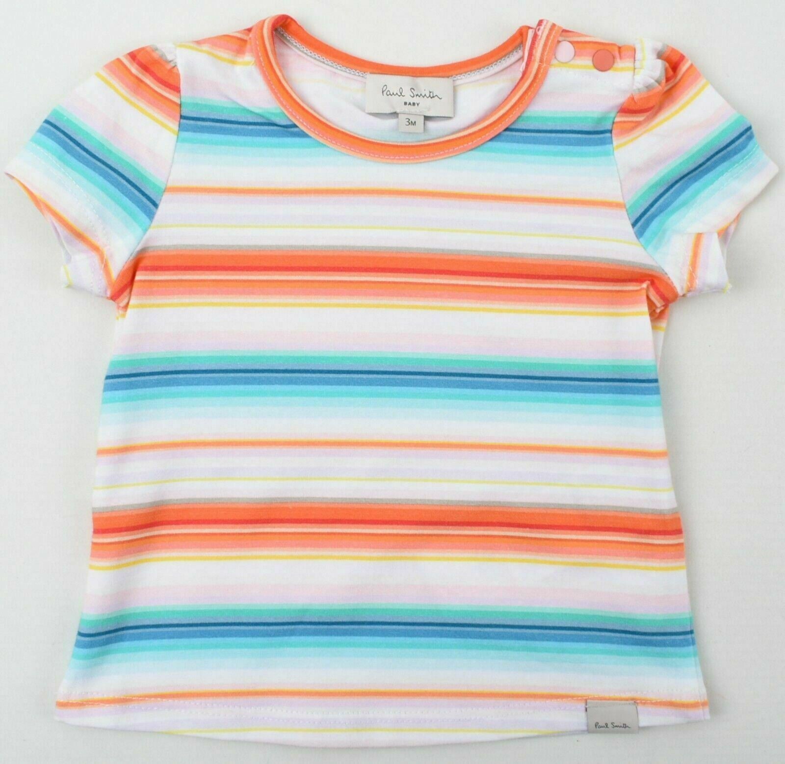 PAUL SMITH Baby Girls' Striped T-shirt Top, Multicoloured, size 3 months