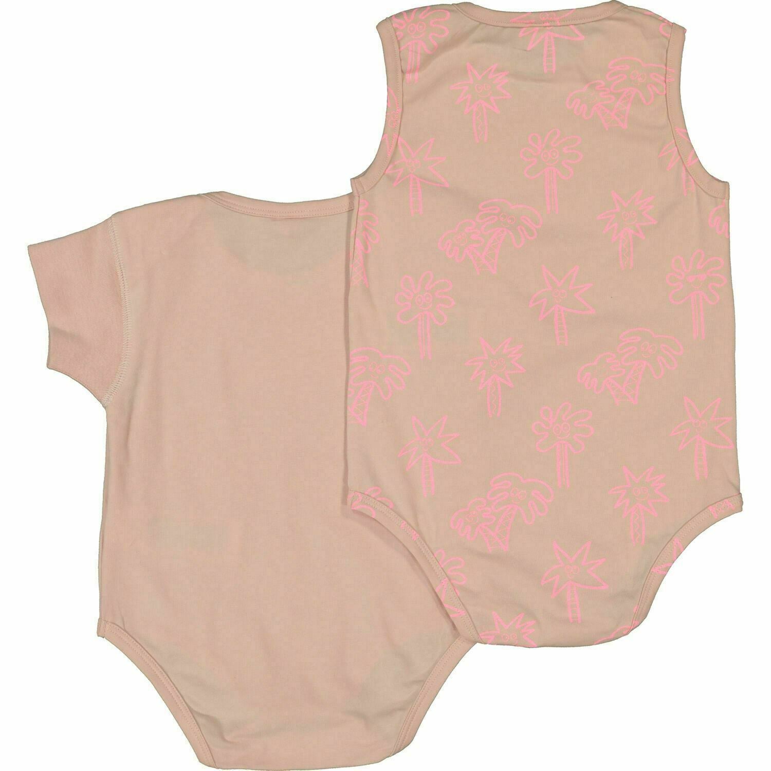 Stella McCartney Baby Girls Pink Palm Tree Print Bodysuit Babygrow Duo 9 months
