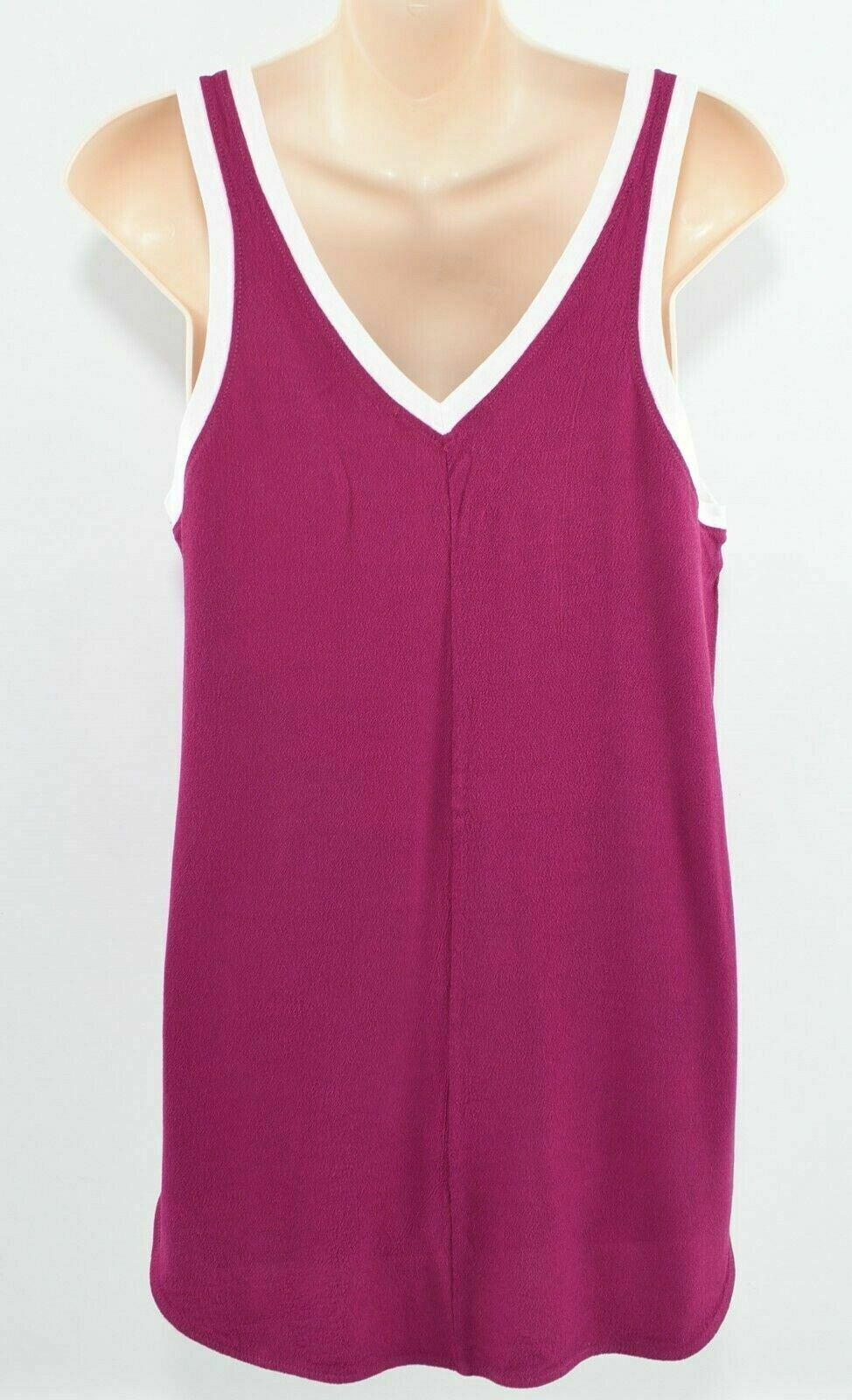 SANDRO Women's Sleeveless Crepe Top, Magenta, size UK 12