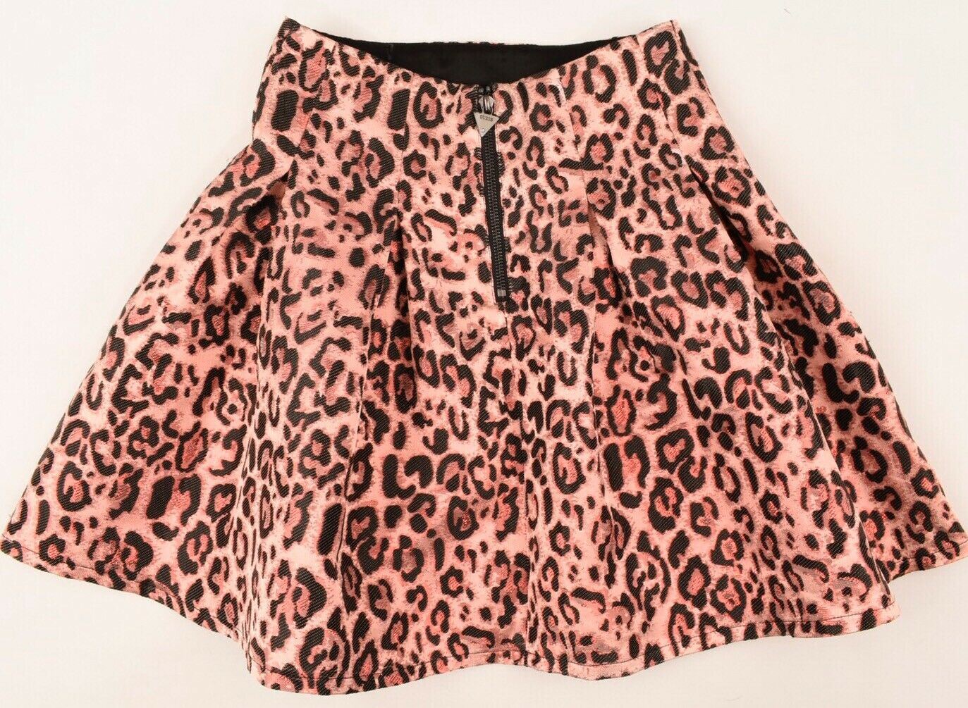 GUESS Women's Animal Print Full Skirt, Black/Pink, size W25