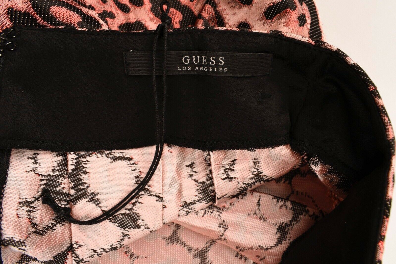 GUESS Women's Animal Print Full Skirt, Black/Pink, size W25