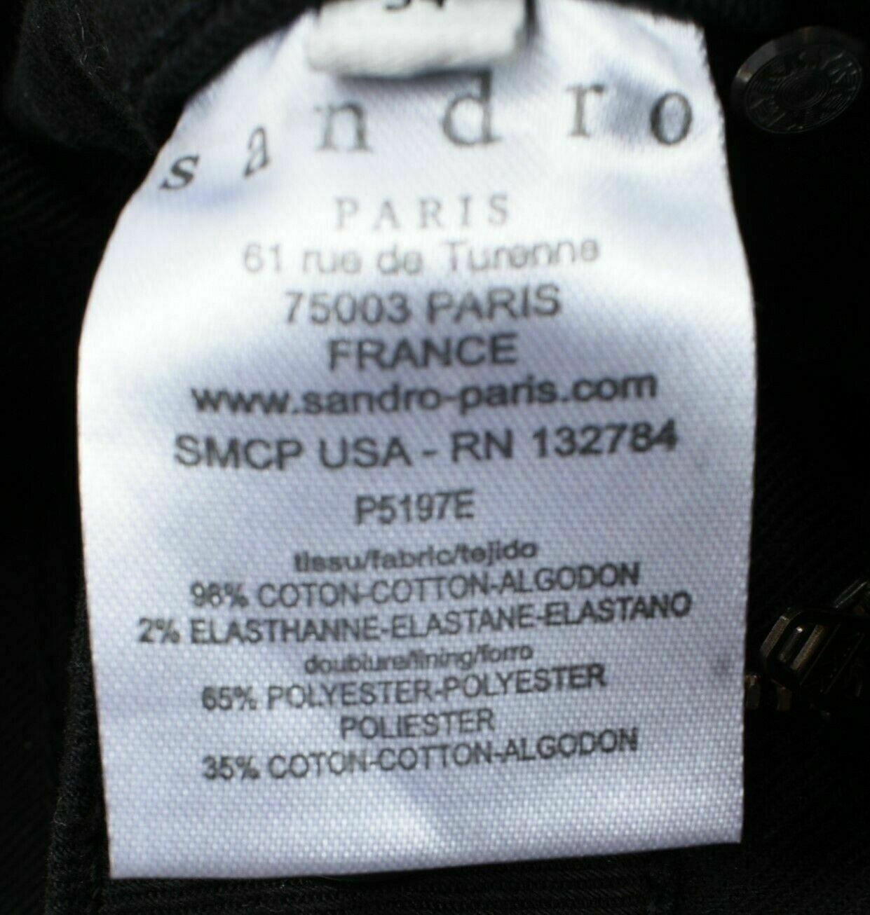 SANDRO PARIS Women's Straight Leg Distressed look Black Denim Jeans - UK 6