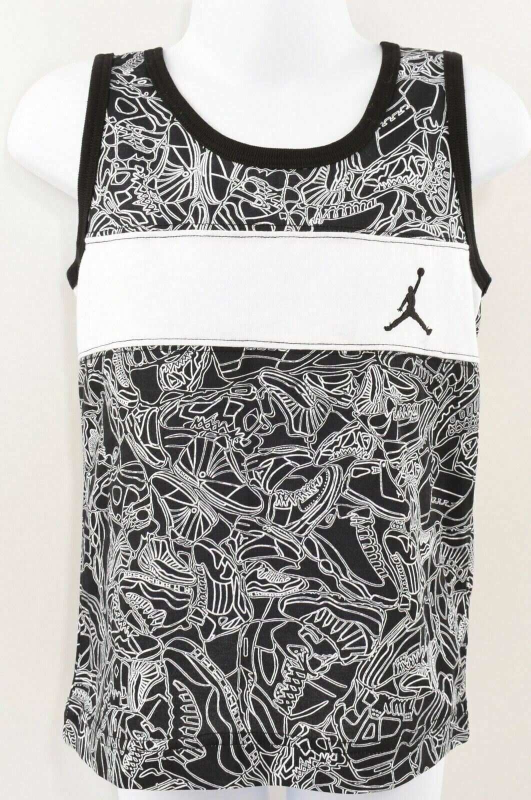 NIKE JORDAN Boys Kids Tank Top Vest Top Black/White, 1 y /2 y /3 y/ 4 years