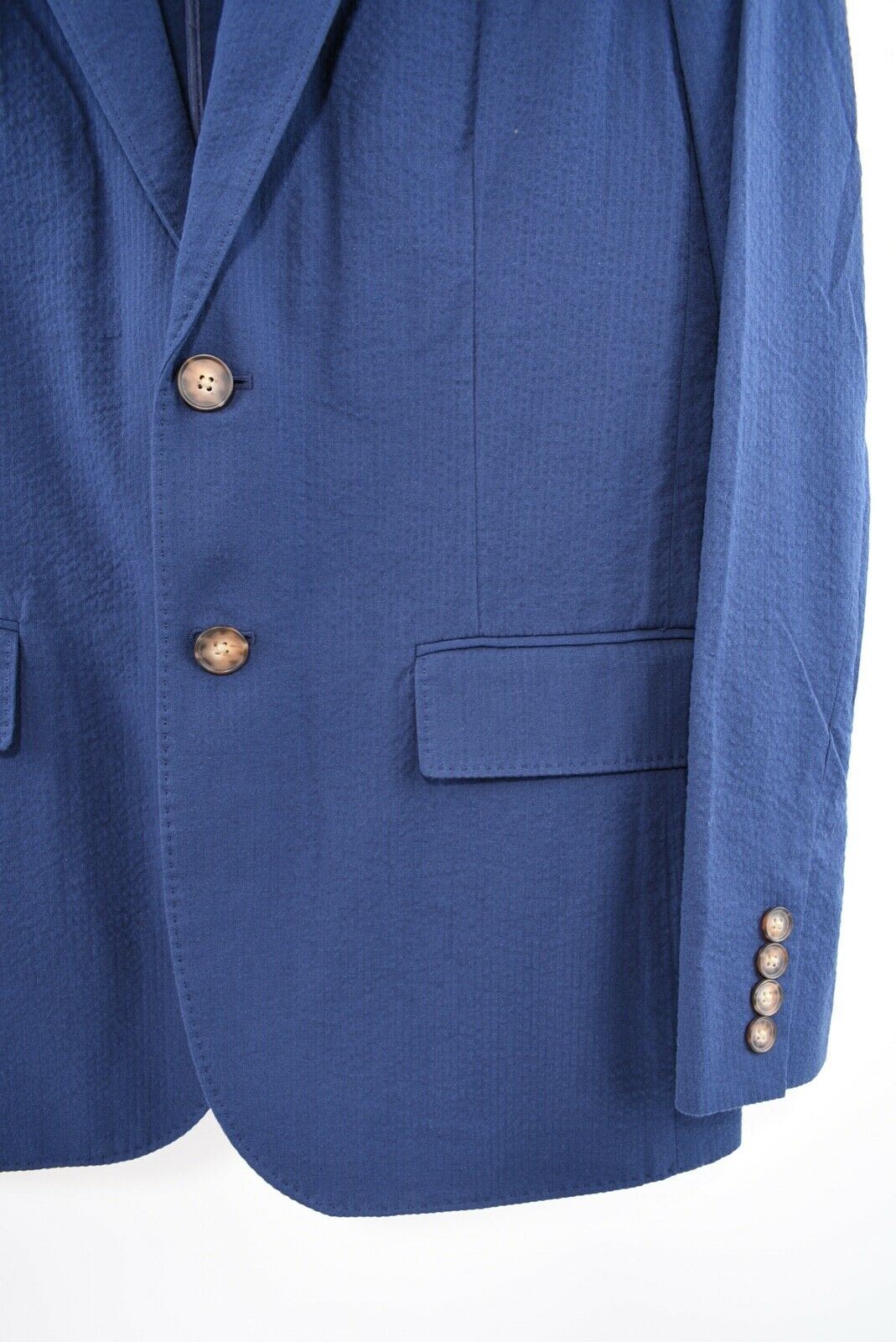 POLO RALPH LAUREN Women's Navy Blue Seersucker Blazer, size UK 8