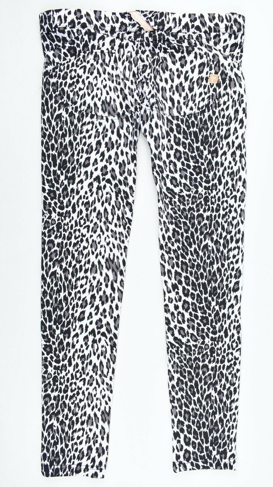 FREDDY Women's WR.UP Skinny Low Rise Jeggings, Grey/Black Leopard Print, UK 12