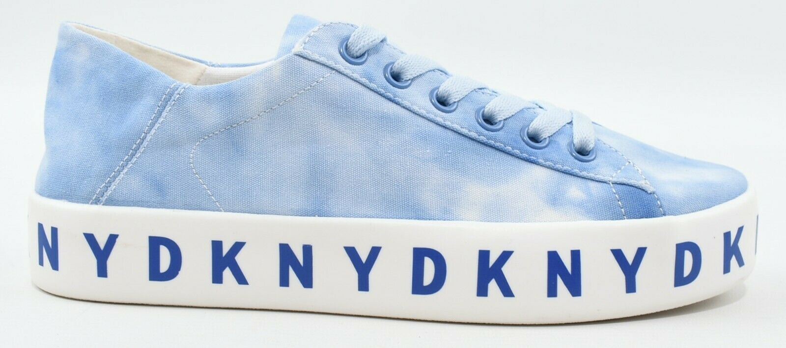 DKNY Women's Platform Canvas Sneakers, Light Blue Tie Dye, size UK 4.5 / EU 37.5