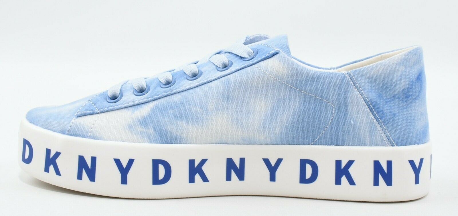 DKNY Women's Platform Canvas Sneakers, Light Blue Tie Dye, size UK 4.5 / EU 37.5