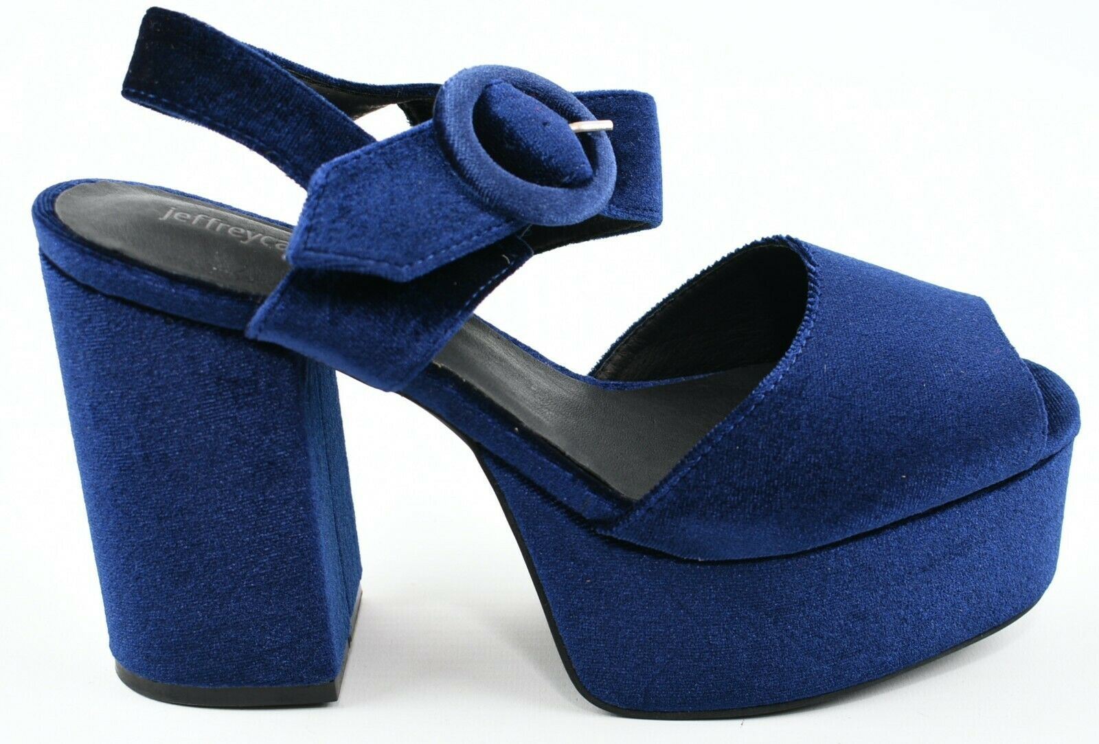 JEFFREY CAMPBELL Women's MAISIE Blue Velvet Platform Heels, size UK 6