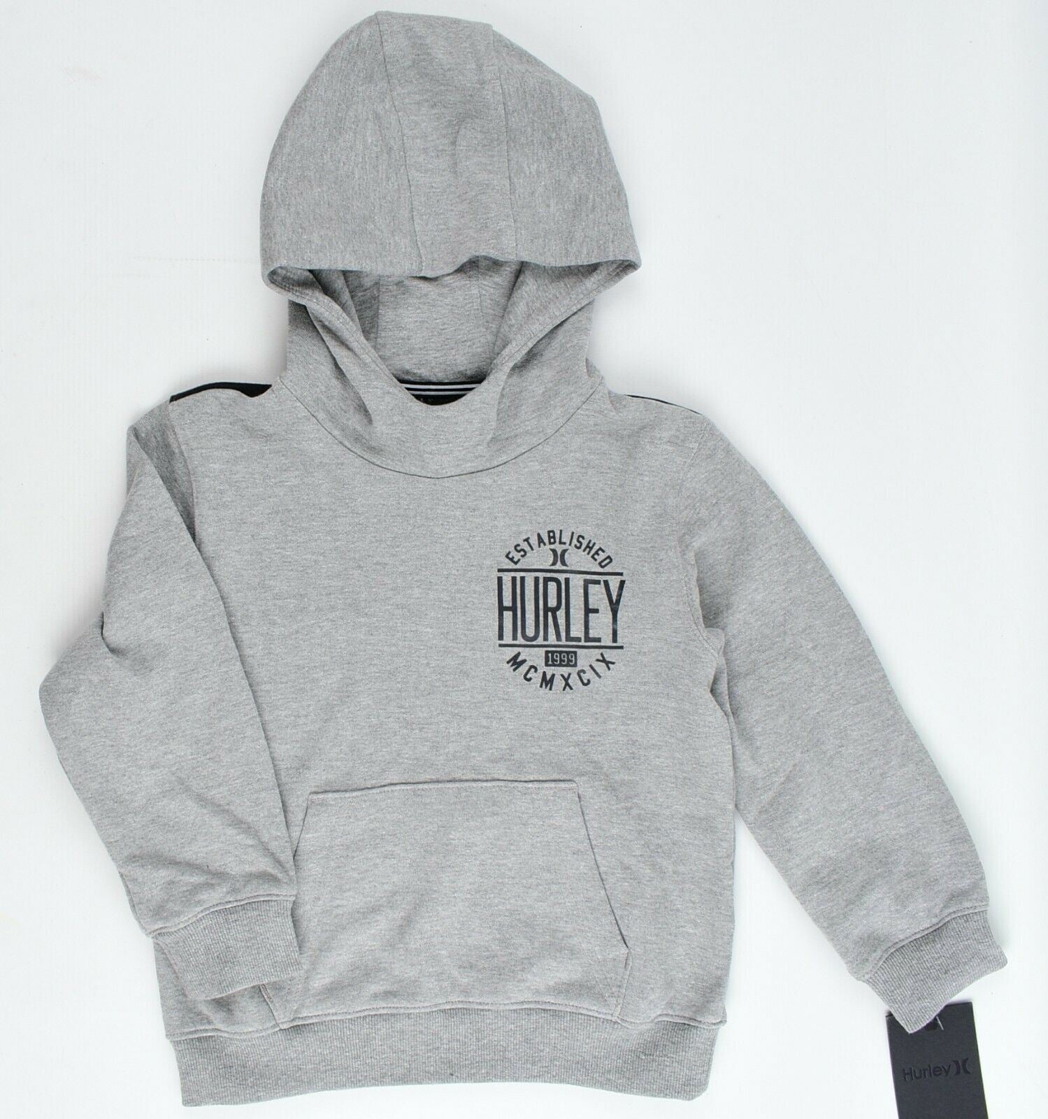 HURLEY Boys' Kids' Hooded Sweatshirt, Hoodie, Grey, size 6 years
