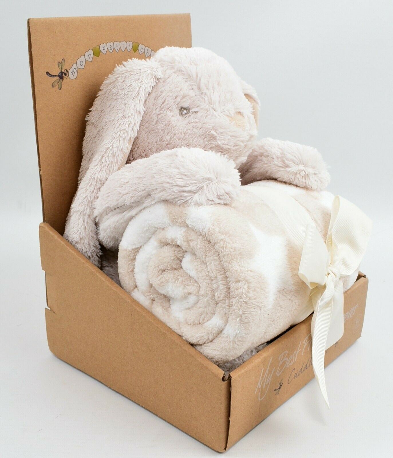 MON PETIT CHOU Plush Toy and Matching Blanket Baby Gift Set, BUNNY