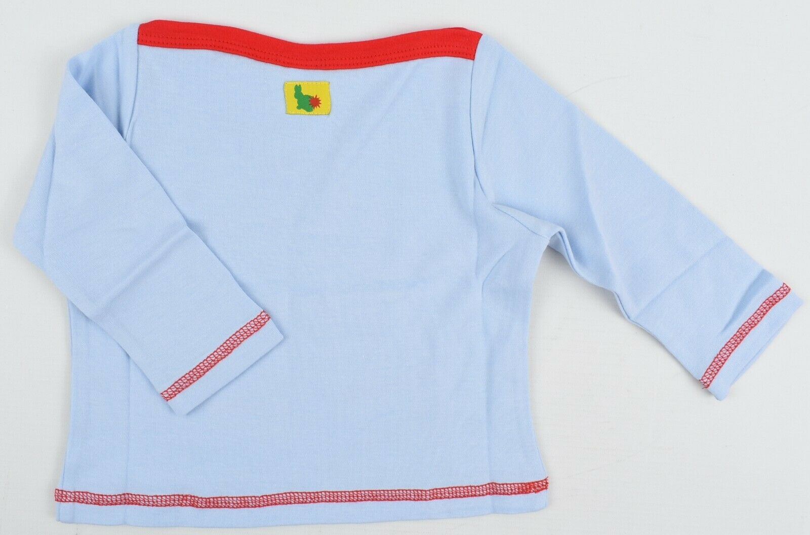 GREEN RABBIT Baby Boat Neck Top, Blue/Red, MADE IN UK, size 12-18 months