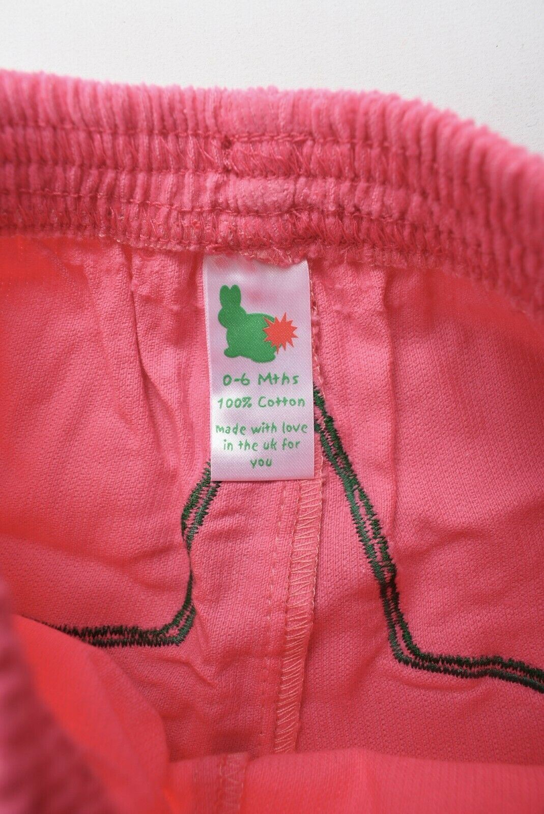 GREEN RABBIT Baby Girls' Fine Corduroy Pants, Pink, MADE IN UK, size 0-6 Months