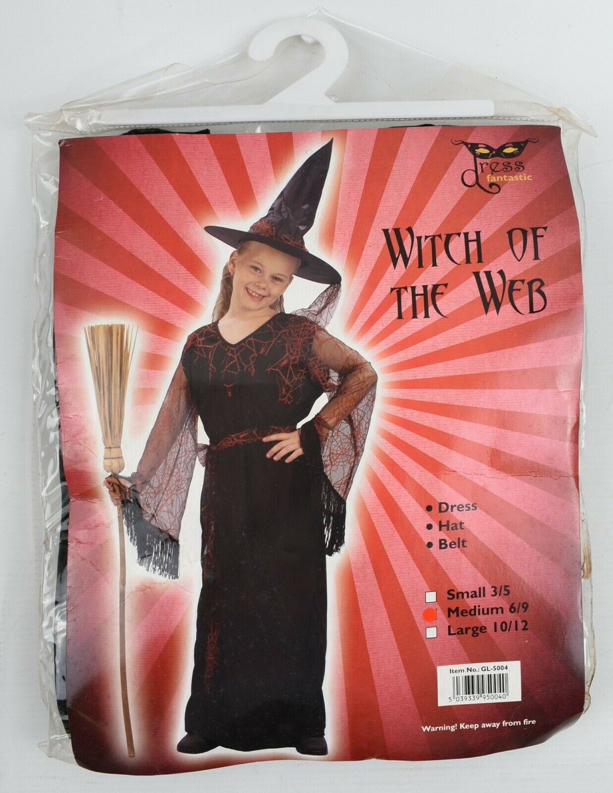 WITCH OF THE WEB Halloween Costume Girls' size 6-9 Years (by Dress Fantastic)
