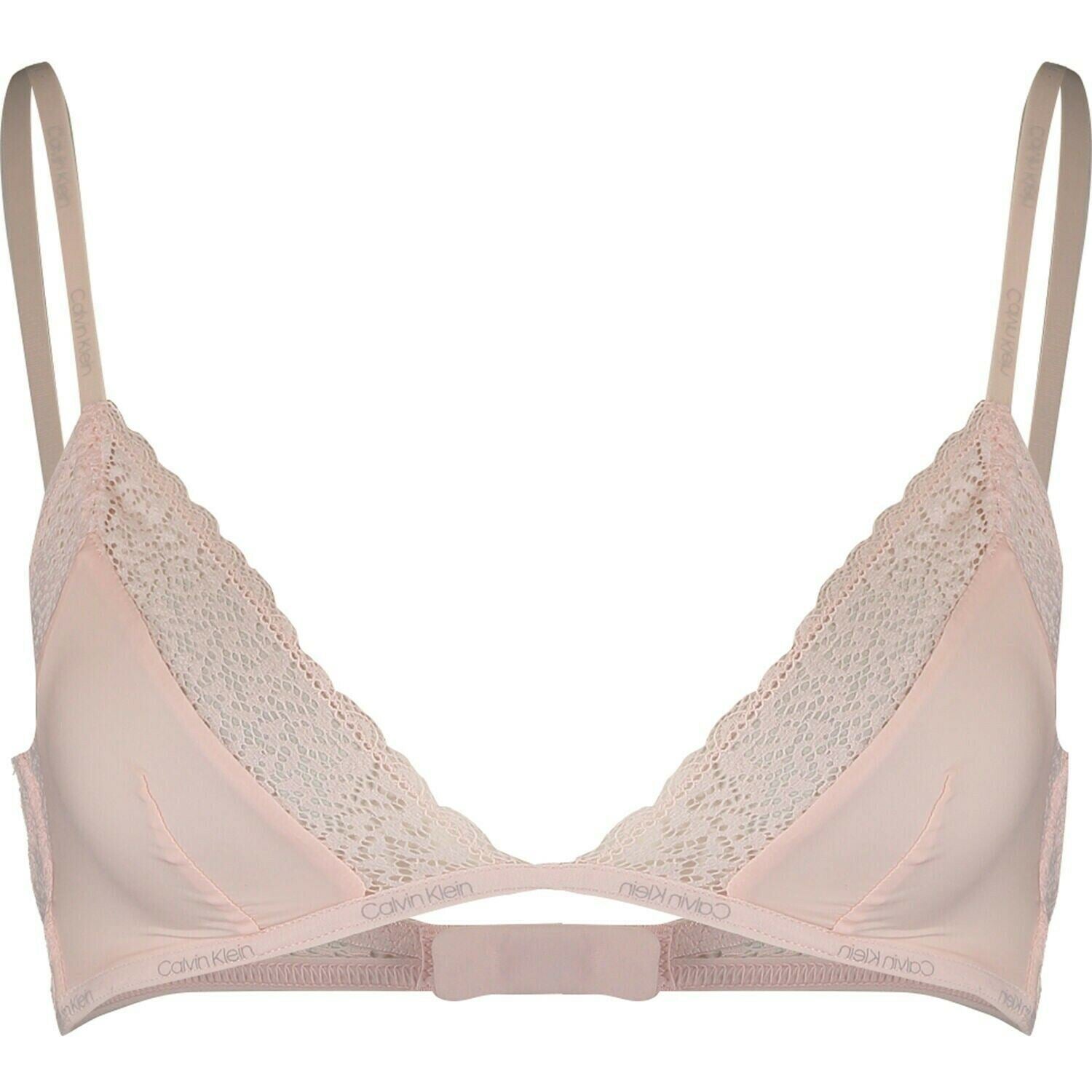 CALVIN KLEIN Women's FLIRTY Triangle Bra, Unlined, Pink, size L