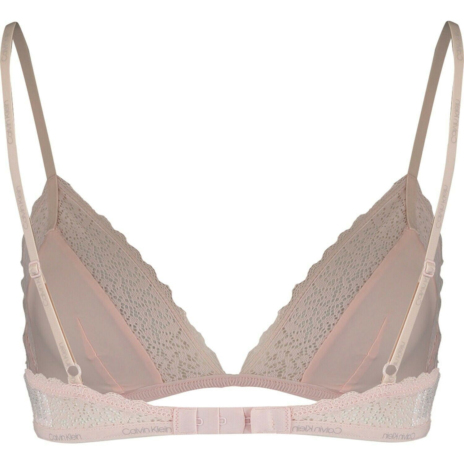 CALVIN KLEIN Women's FLIRTY Triangle Bra, Unlined, Pink, size L