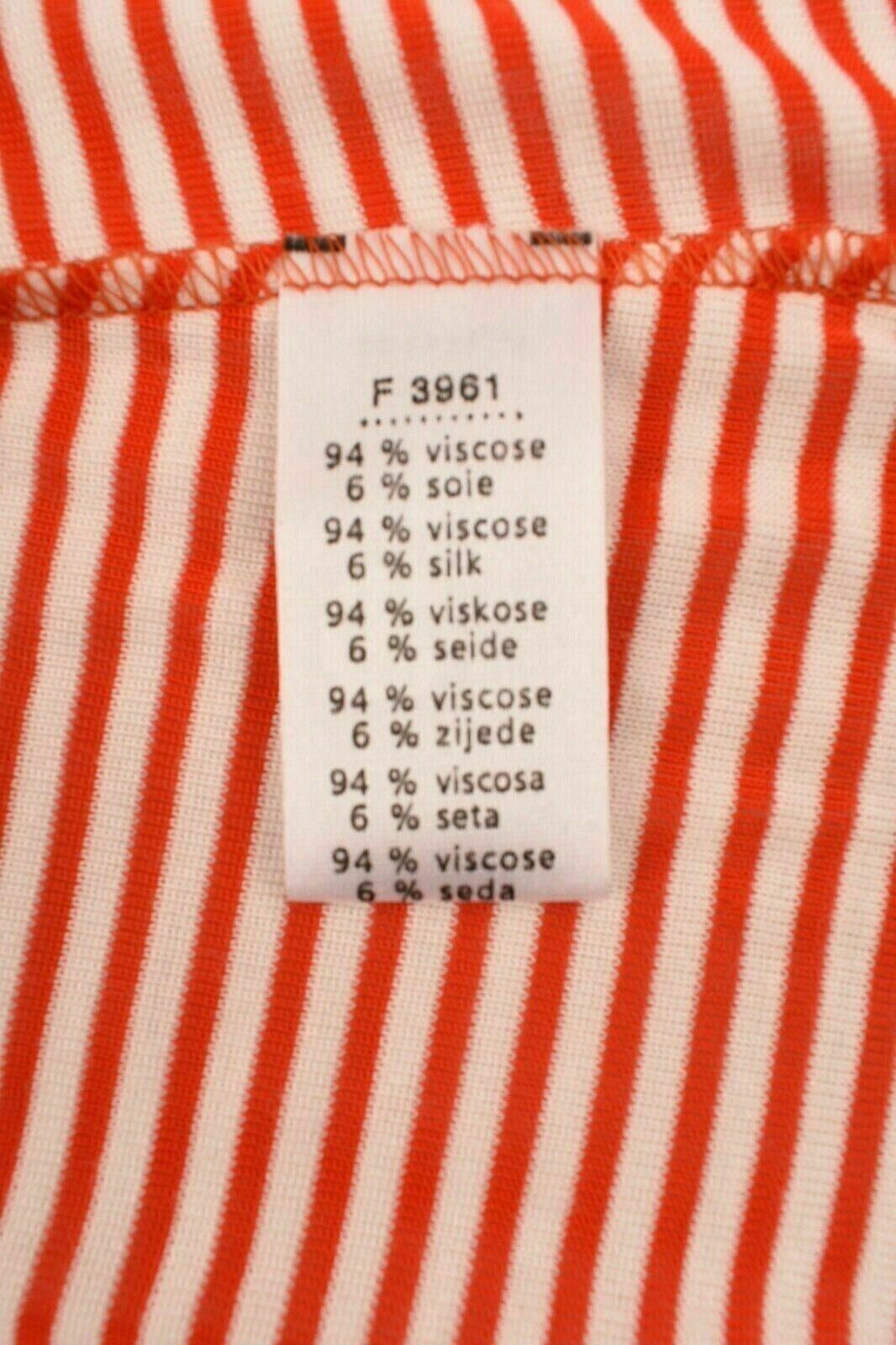 LACOSTE Women's Relaxed Sleeveless Tank Top Top, Red/White Striped, size L