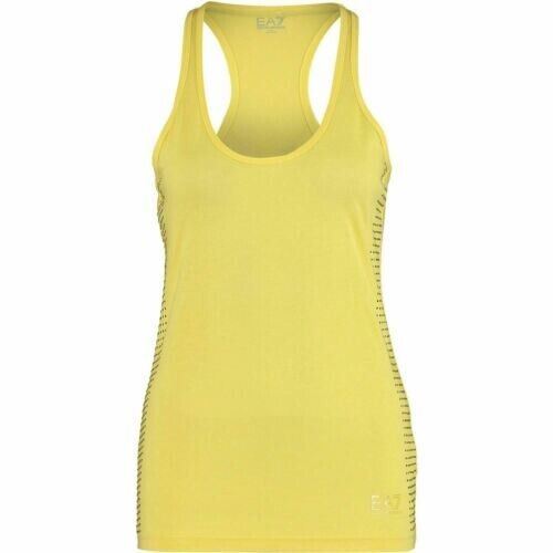 EA7 EMPORIO ARMANI Women's Workout Yoga Tank Top, Modal/Cotton, Yellow, size L