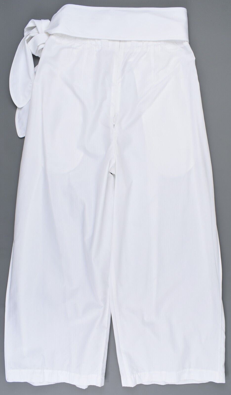 EDUN Women's Designer White Cotton Cropped Trousers, Pants, size UK 4