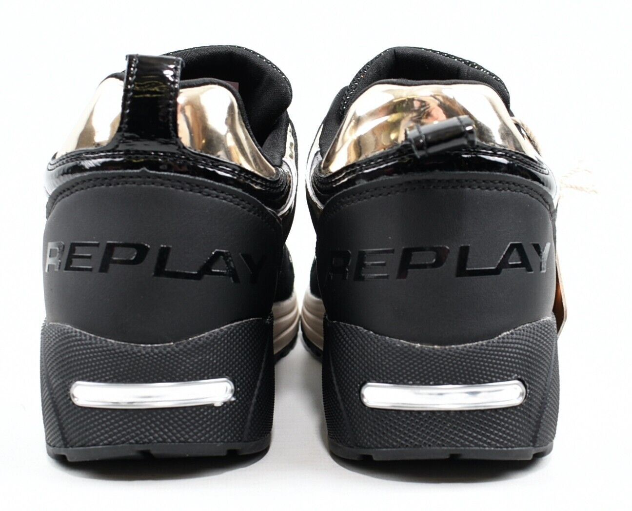 REPLAY Women’s Black & Metallic Sneakers Trainers, size UK 4 / EU 37