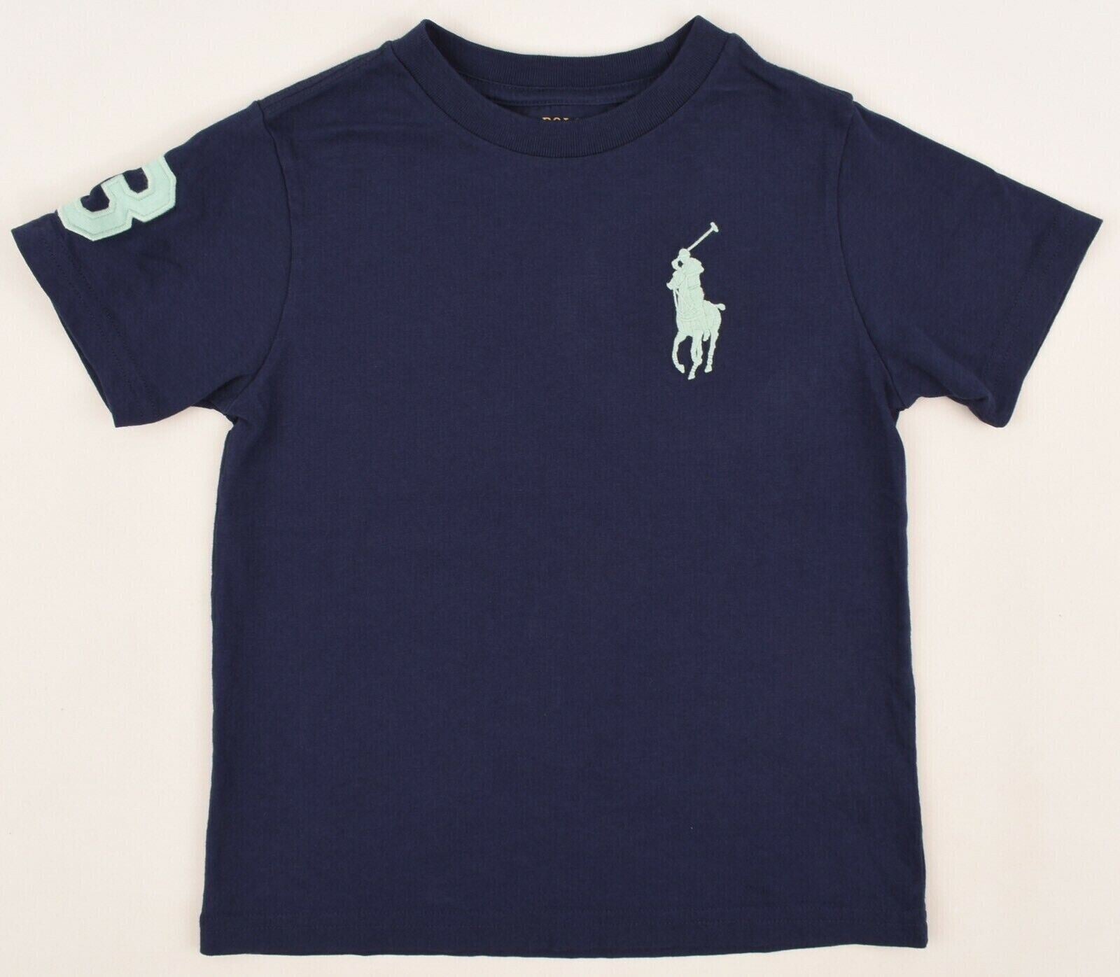 POLO RALPH LAUREN Boys' Kids' BIG PONY T-shirt, Navy Blue, size 4 Years