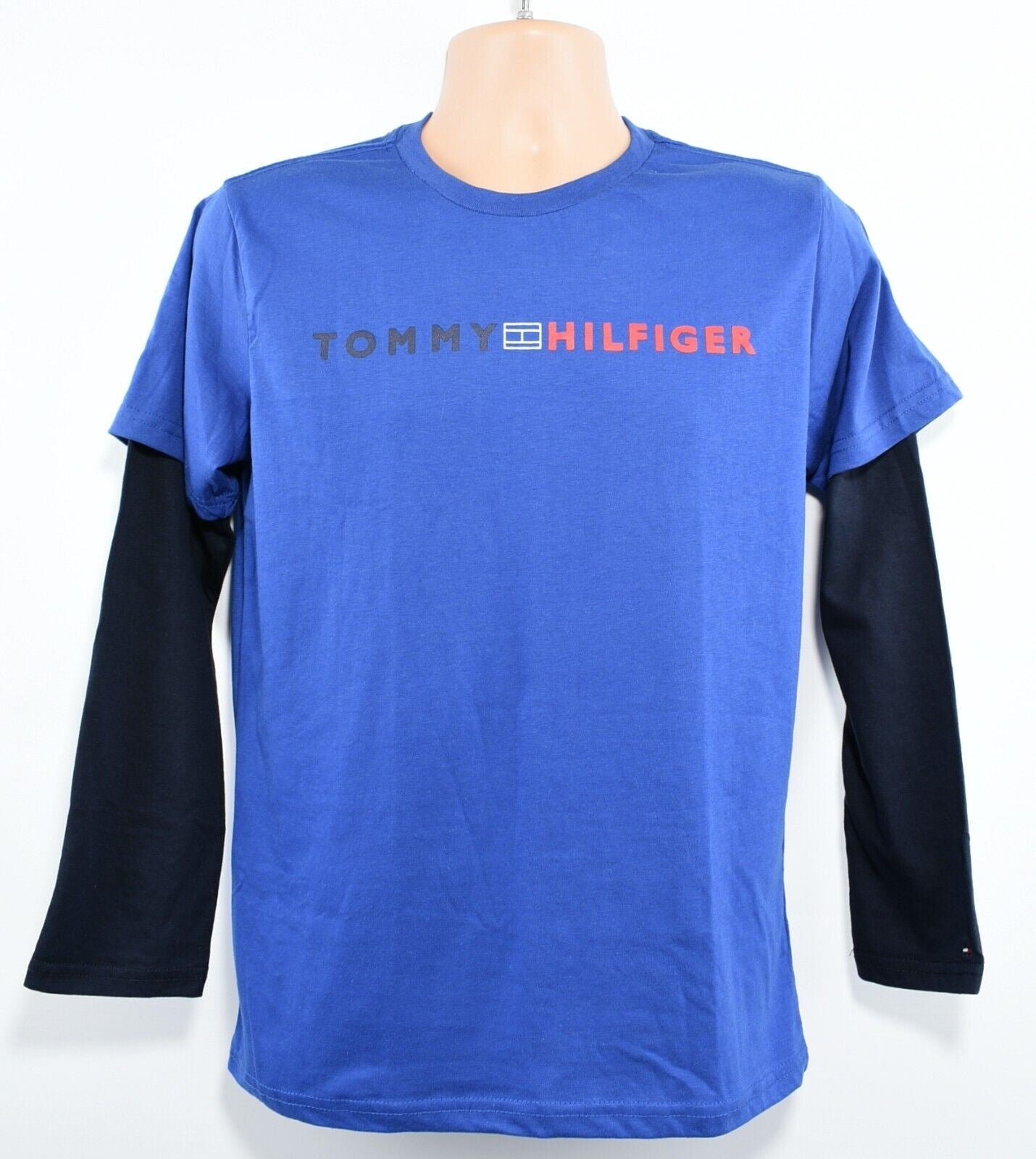 TOMMY HILFIGER Boys' Layered Look T-shirt Top, Monaco Blue, size 16-18 years