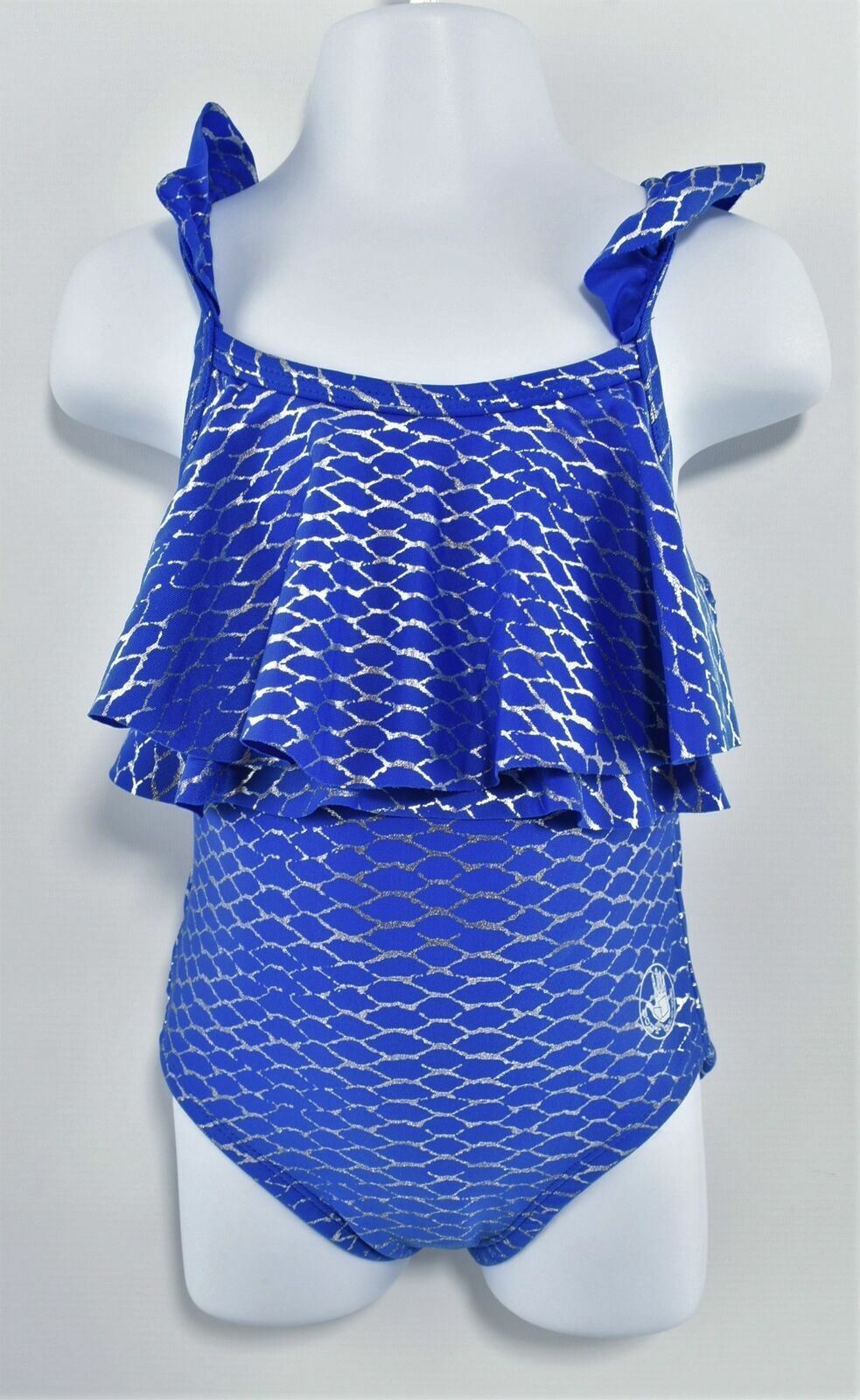 BODY GLOVE Girl's Blue Scaled Pattern One Piece Swimsuit- Age 2 years