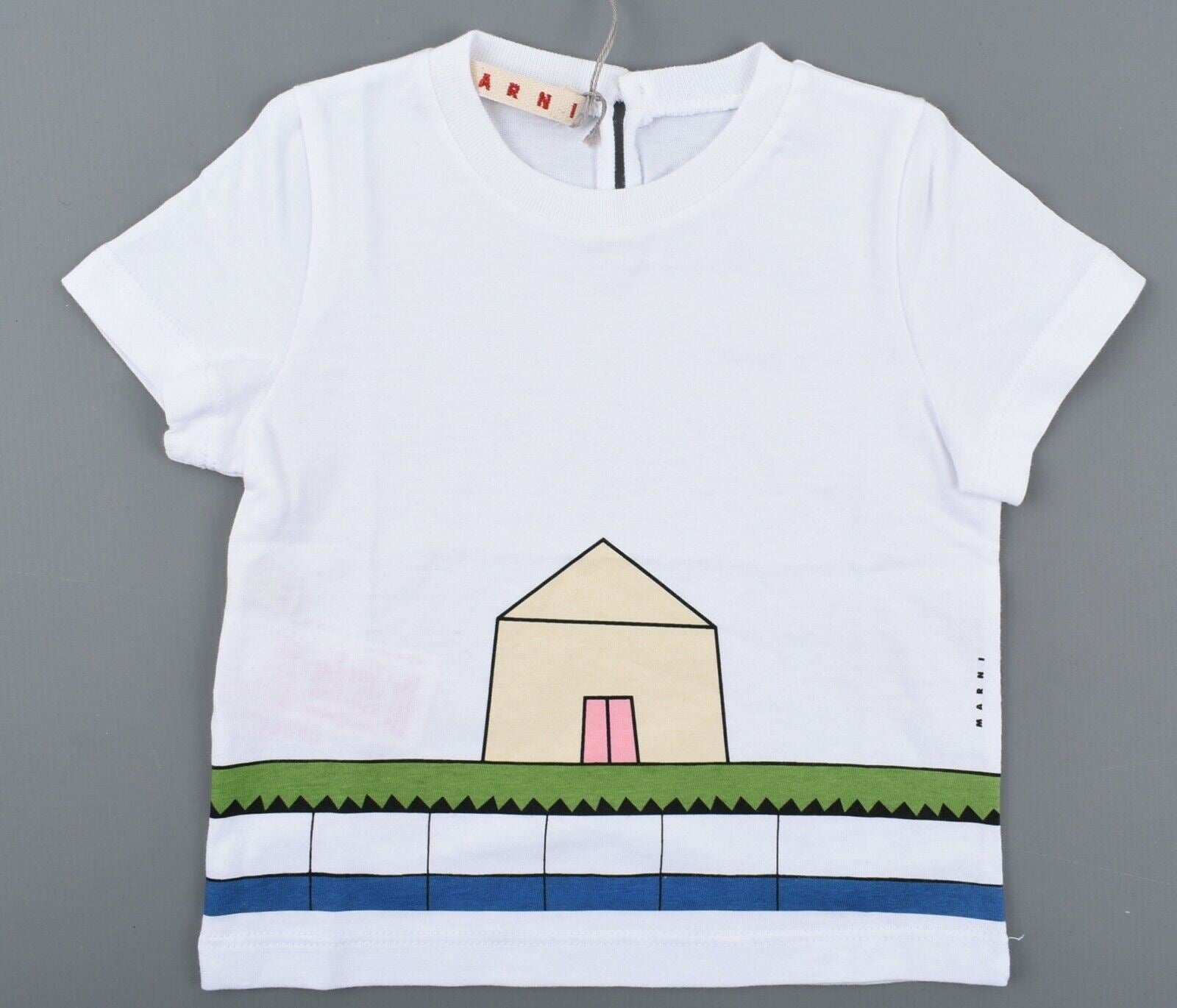MARNI Baby Boys' Adorable T-shirt, House Print, White, size 9 months