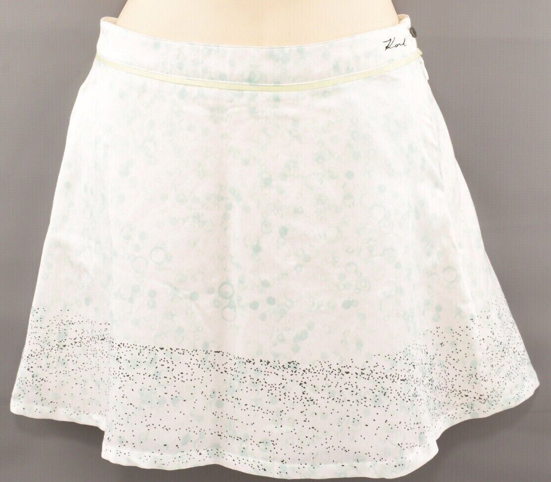 KARL LAGERFELD Girls' Kids' Silk Blend Patterned Skirt, Cream/Mint, 14 years