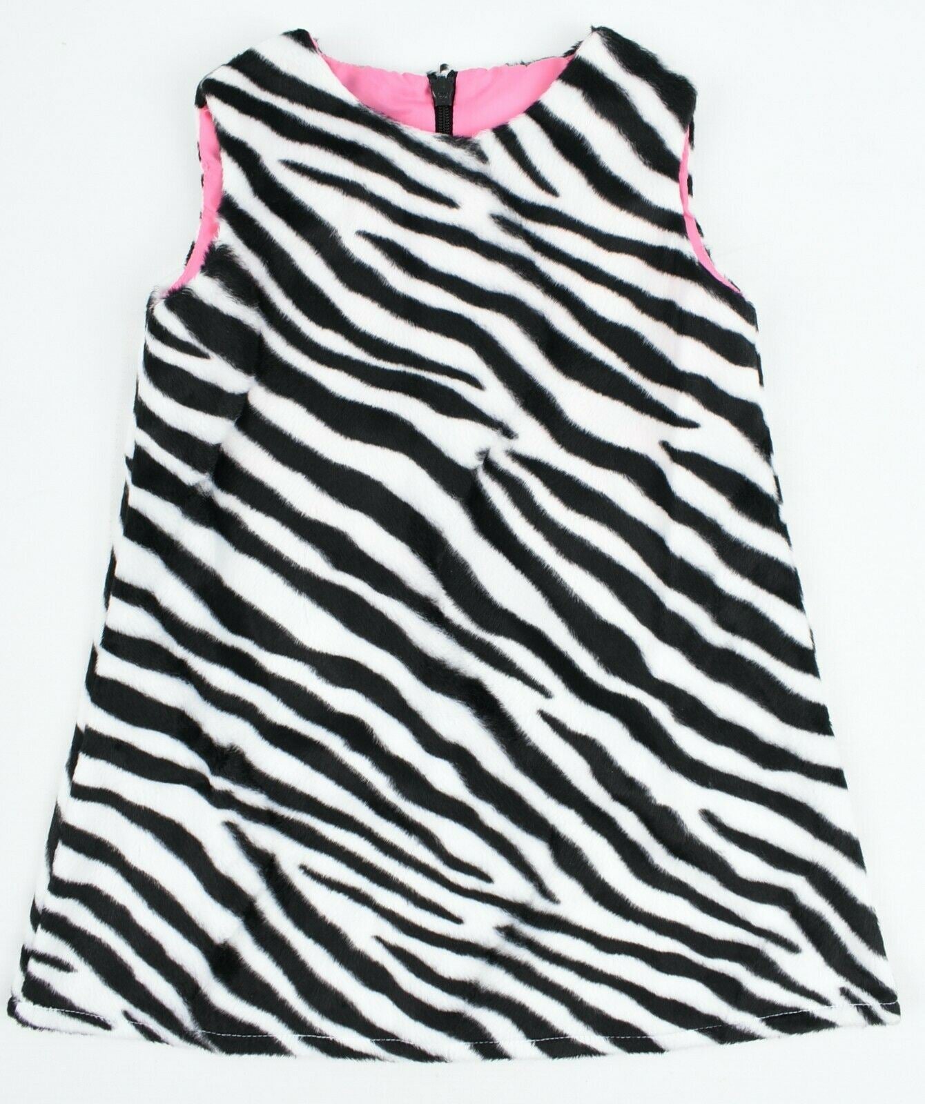 GREEN RABBIT Baby Girls' Zebra Print Shift Dress, MADE IN UK, size 18-24 Months