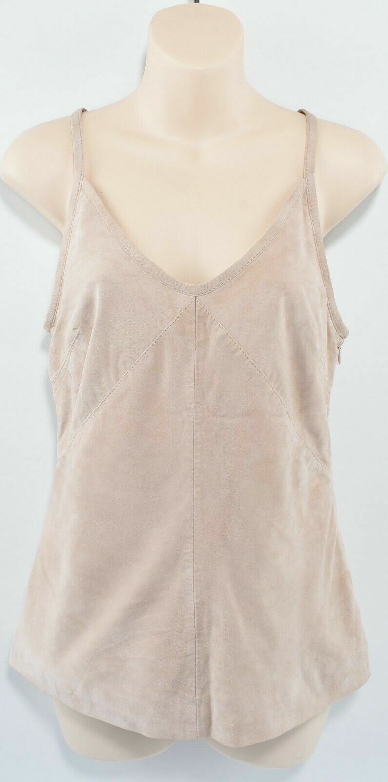 CALVIN KLEIN JEANS Women's 100% Goat Suede Top, Beige, size XS