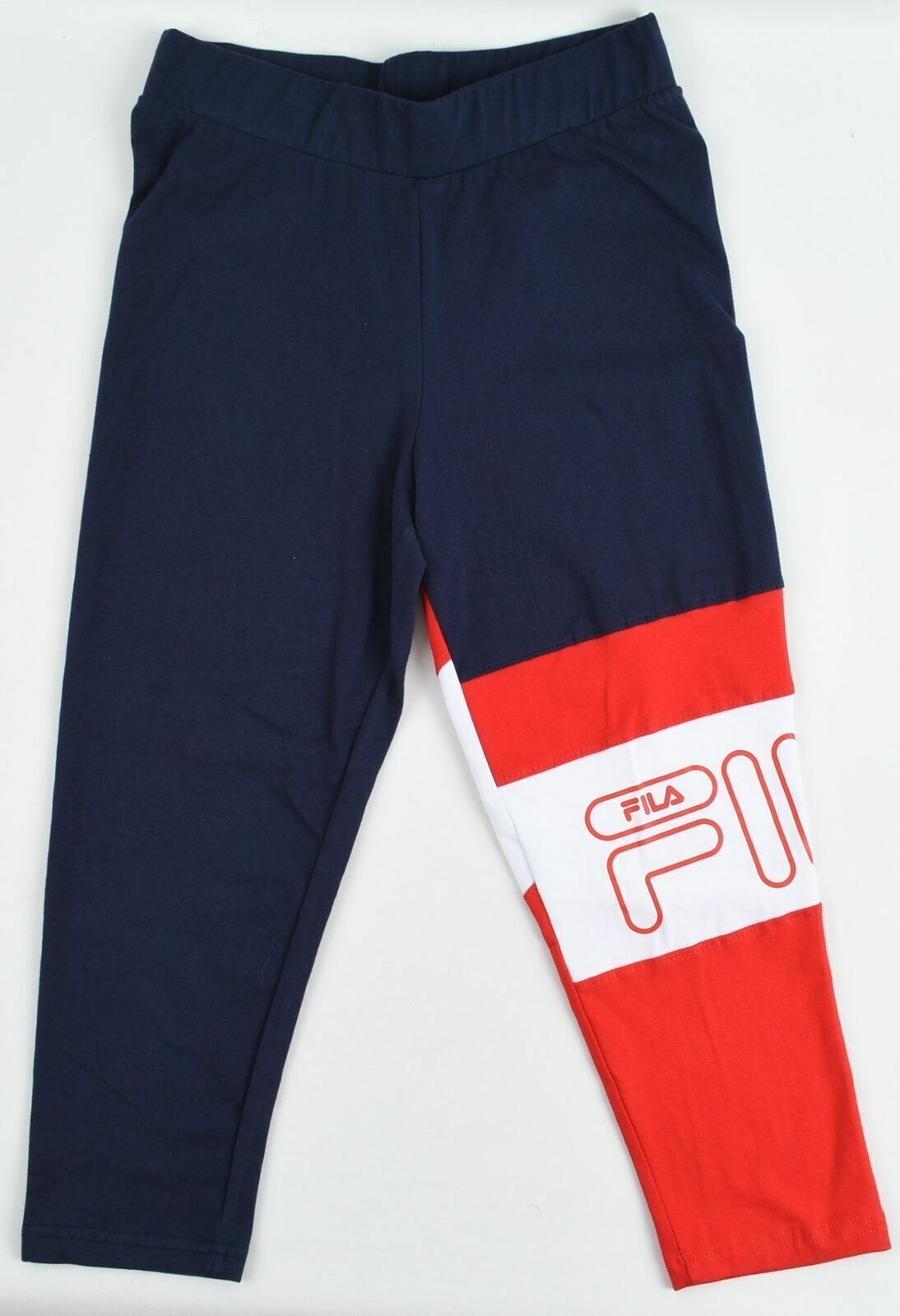 FILA Girl's Peacoat Blue / Chinese Red Capri Leggings- Size XS