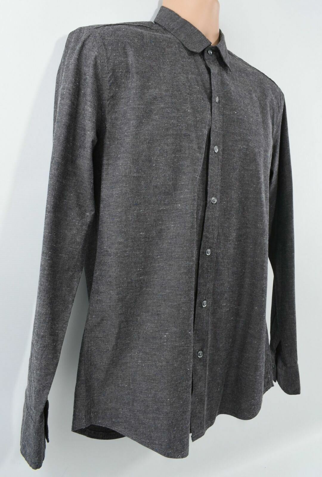 WRK MATERIALS Men's Grey Cotton Long Sleeved Shirt Size M